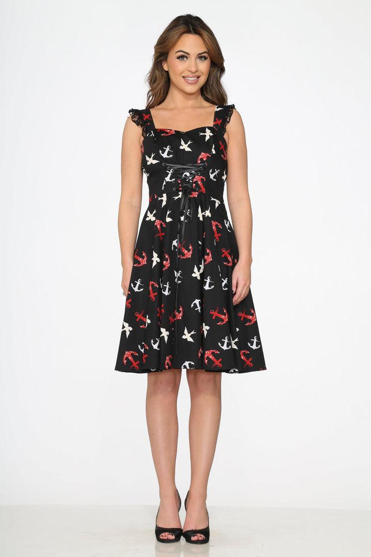 Black Swallow Swing Dress Product Image