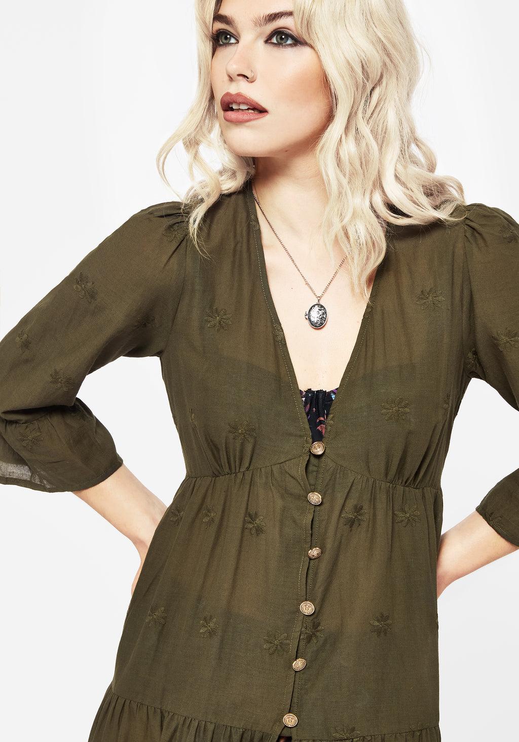 Gossamer Tiered Overdress - Green Product Image