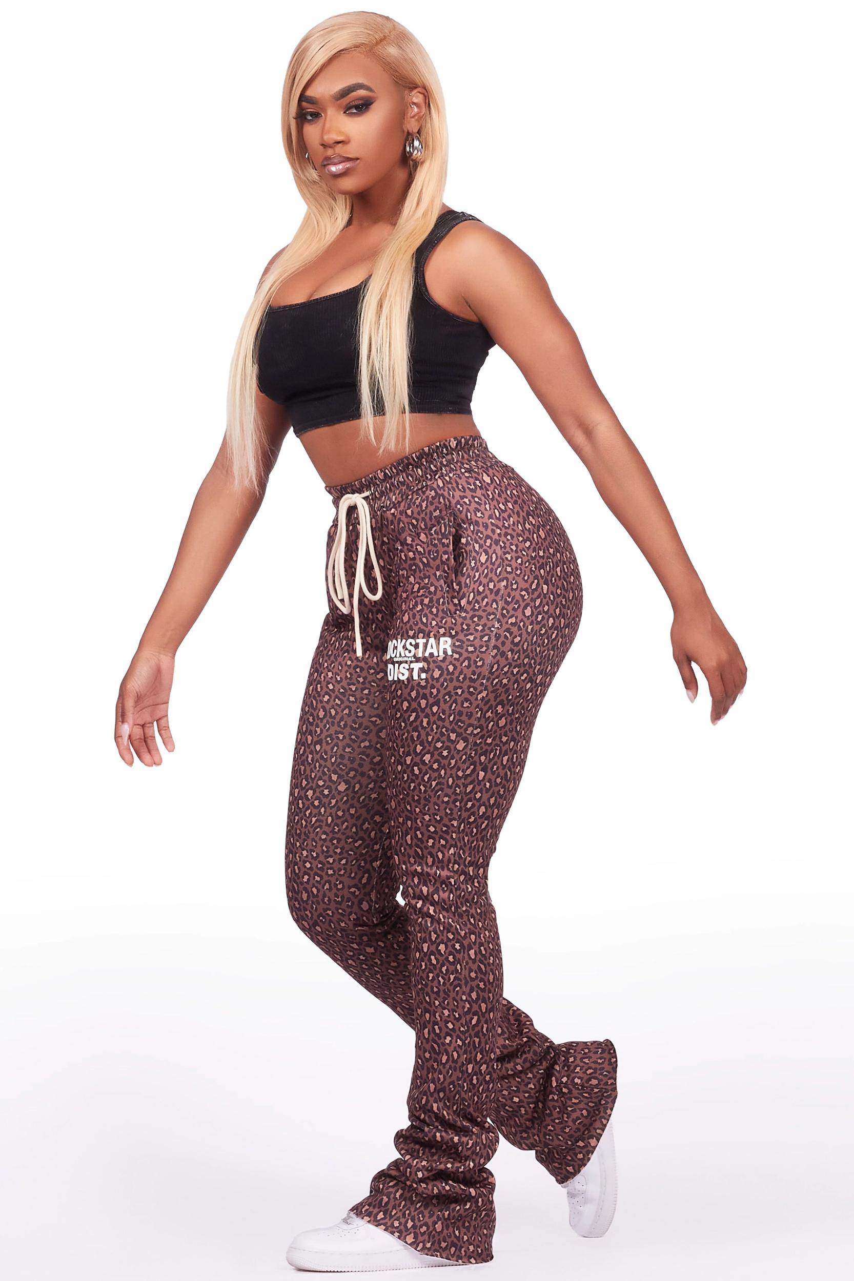 Juliana Cheetah Super Stacked Track Pant Female Product Image