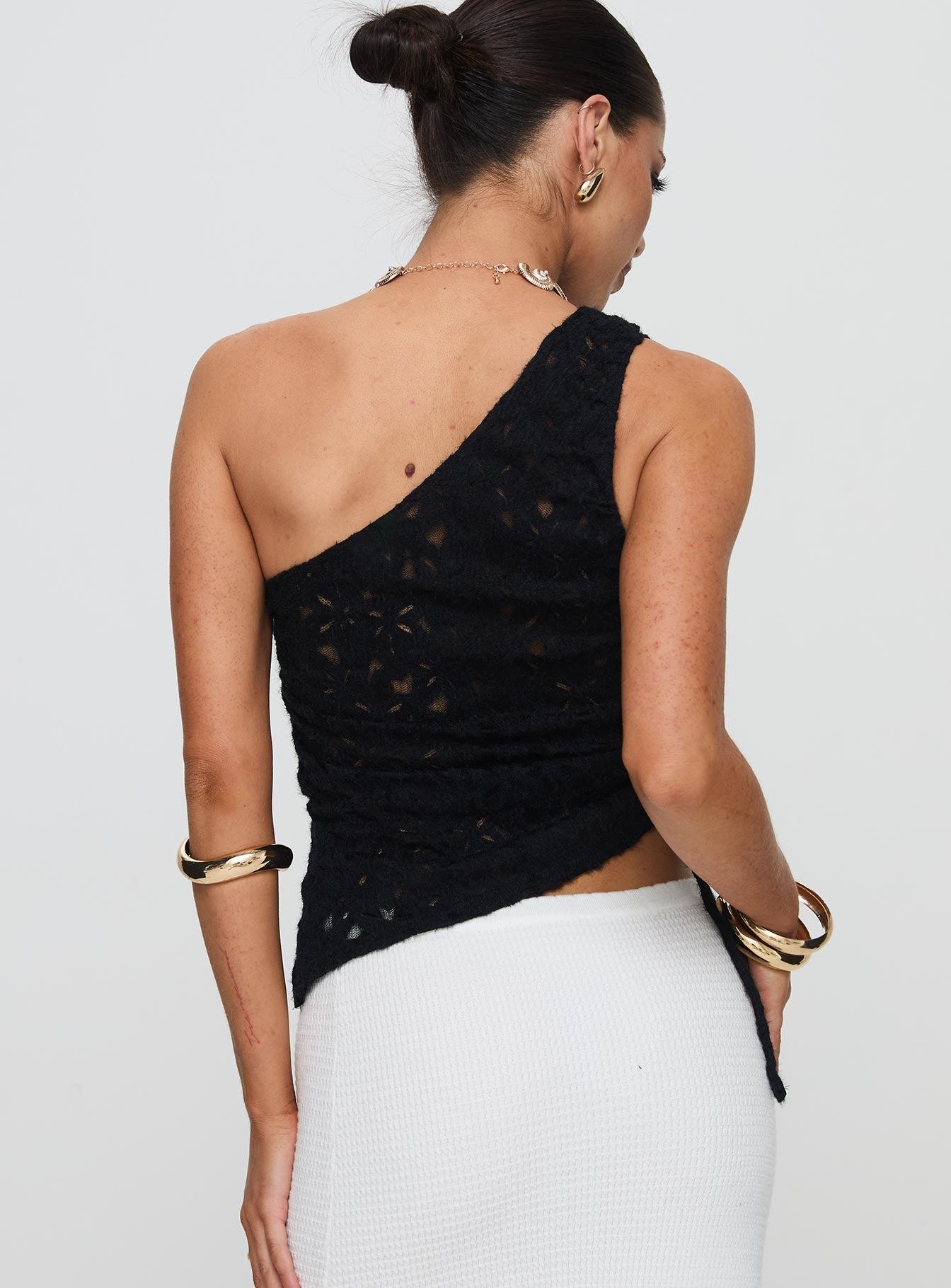 Sensua One Shoulder Top Black Product Image