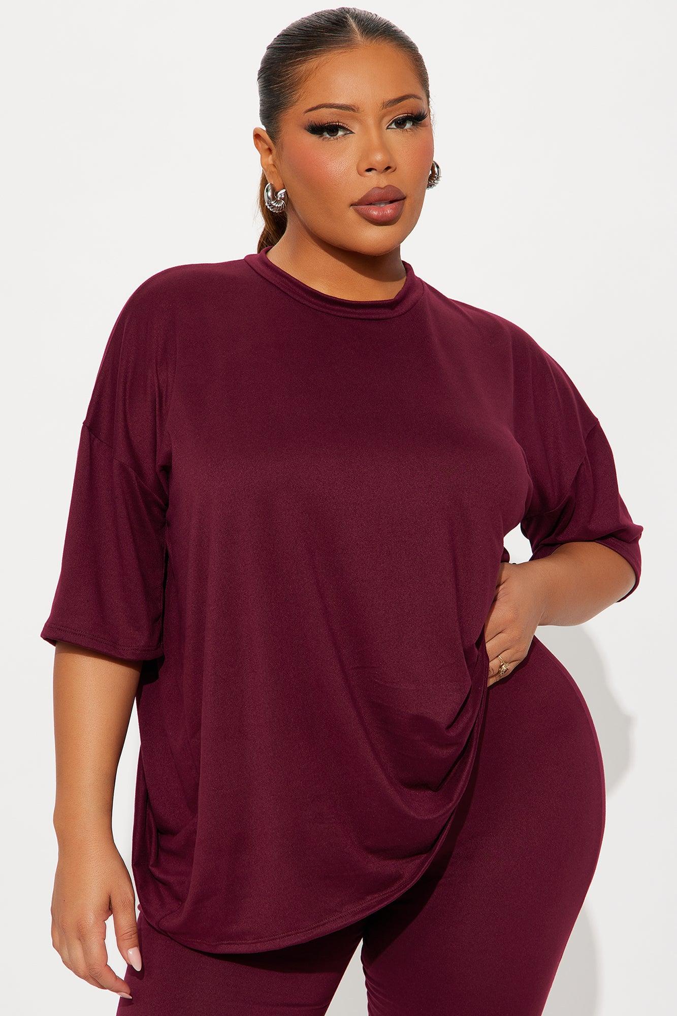 Weekend Vibes Capri Set - Burgundy Female Product Image