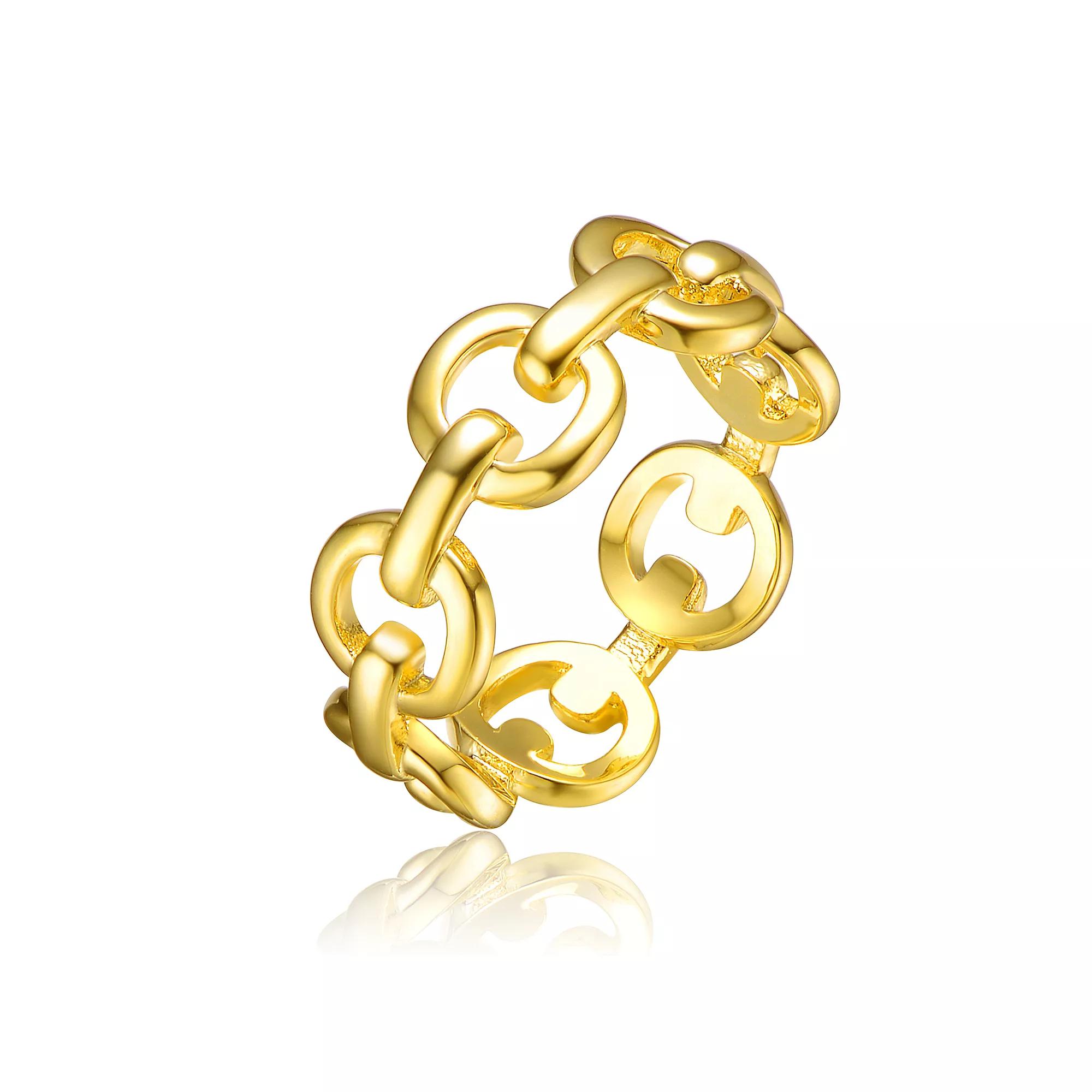 14k Gold Plated Chain Link Ring, Womens Gold Tone Product Image