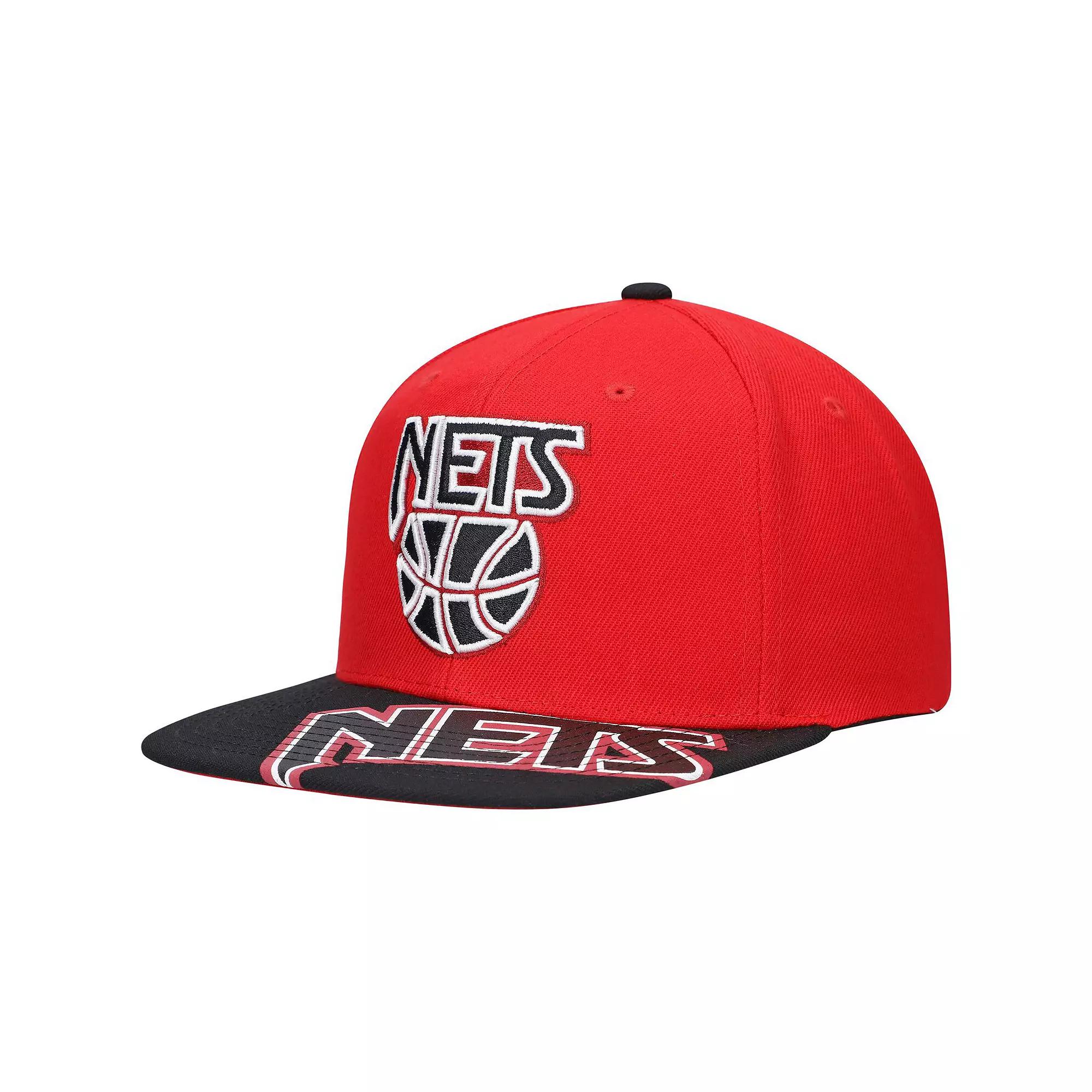 Men's Mitchell & Ness x Lids Red/Black New Jersey Nets Hardwood Classics Reload 3.0 Snapback Hat, Nba Red Product Image
