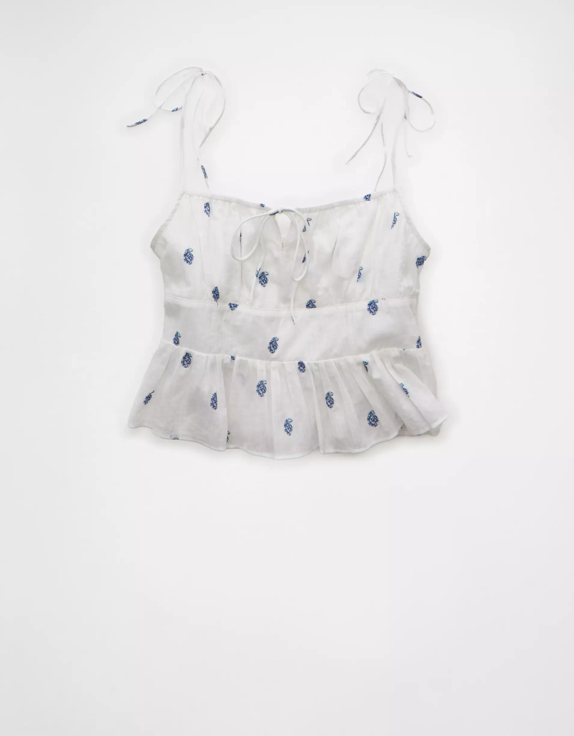 AE Tie Strap Corset Tank Top Product Image