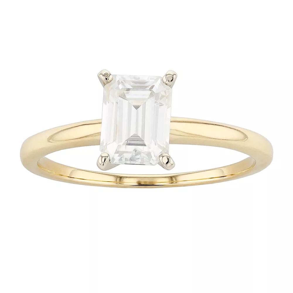 Radiant Fire 14k Gold Lab-Created Moissanite Solitaire Engagement Ring, Womens 14k Two Tone Product Image