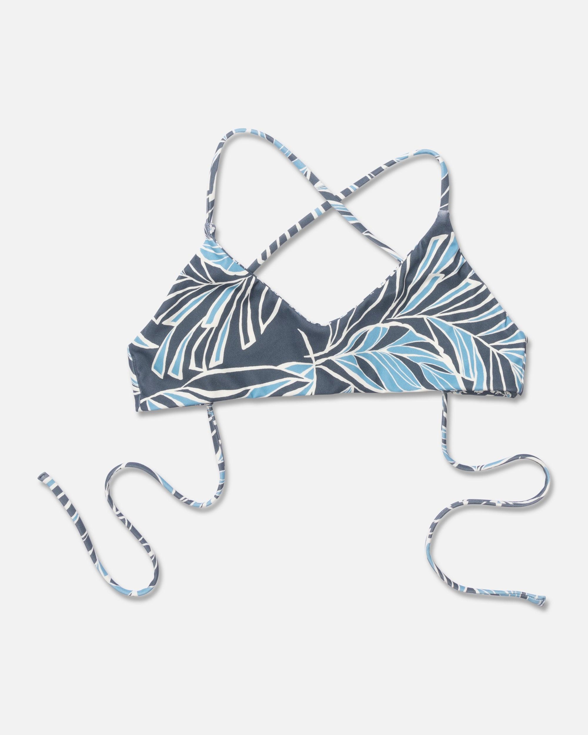 Rattan Palms Reversible Bralette Top - Fin Blue Female Product Image