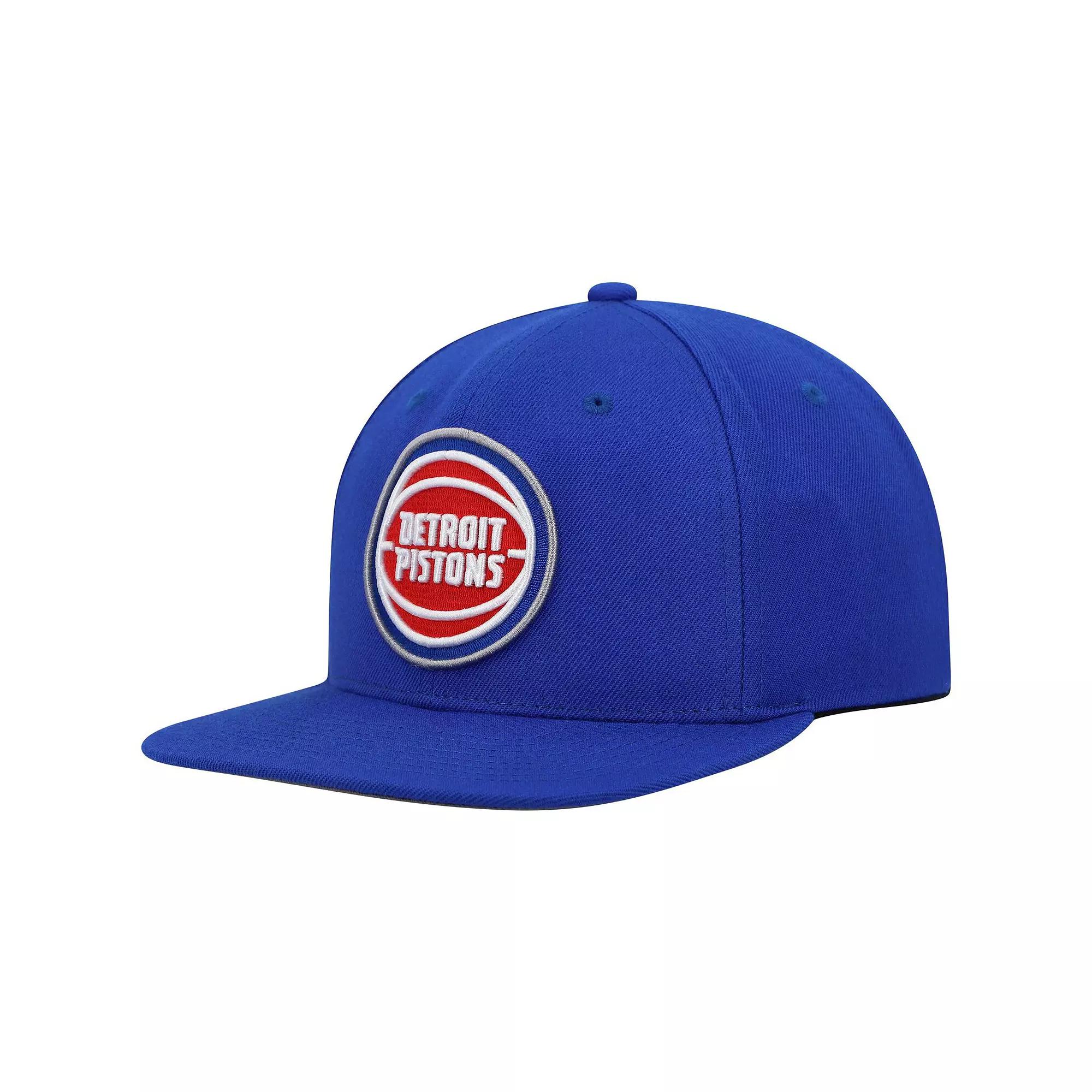 Men's Mitchell & Ness Blue Detroit Pistons Ground 2.0 Snapback Hat, Pis Blue Product Image