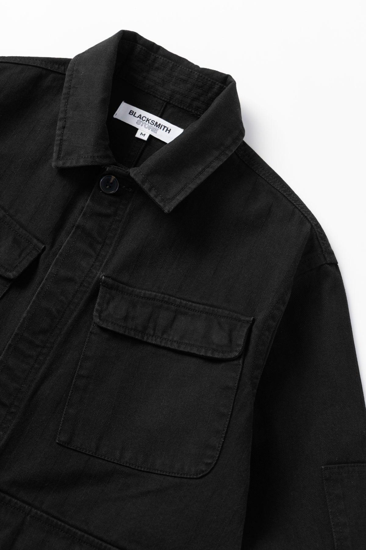 Blacksmith - Herringbone Jungle Jacket - Black Product Image