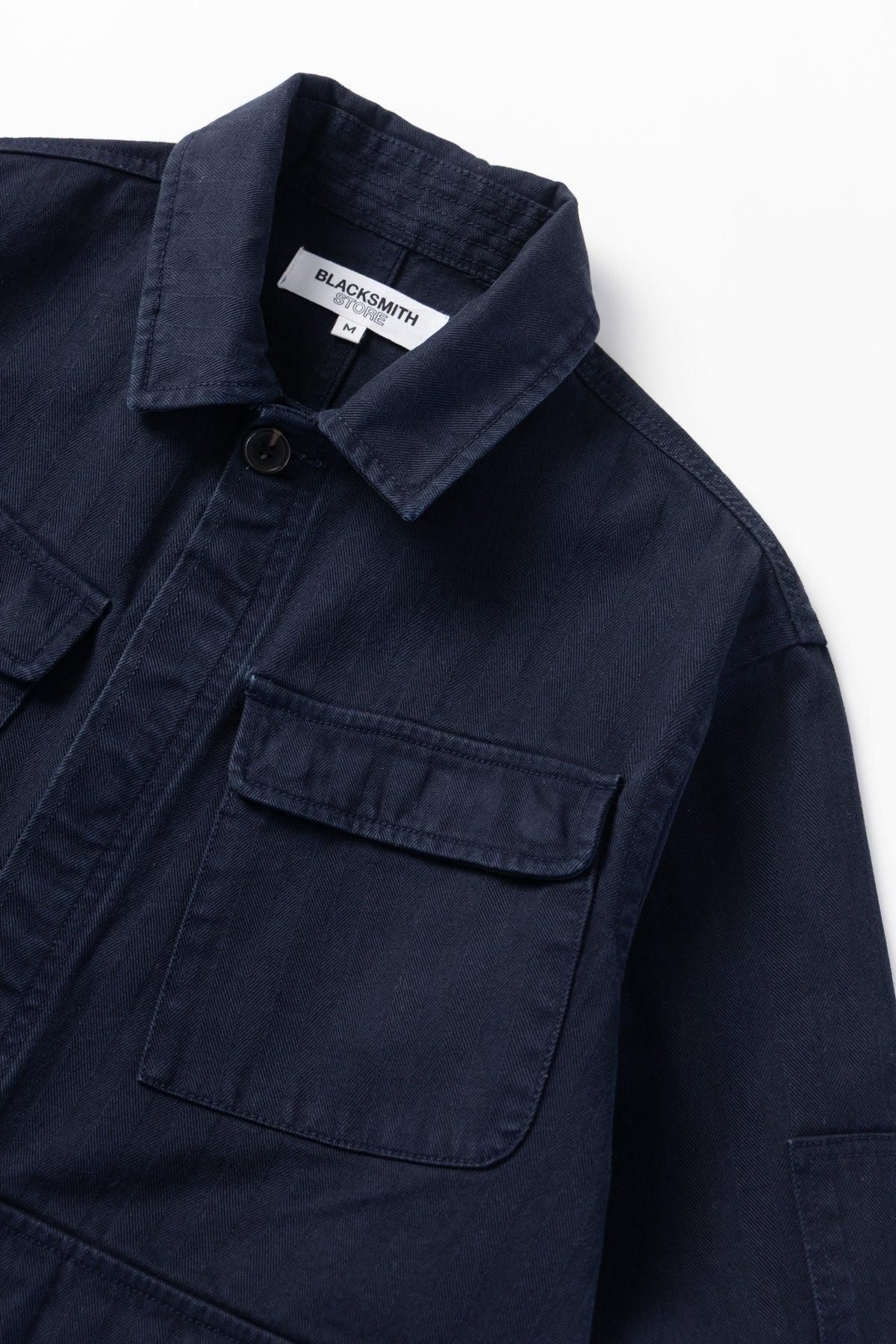 Blacksmith - Herringbone Jungle Jacket - Navy Product Image