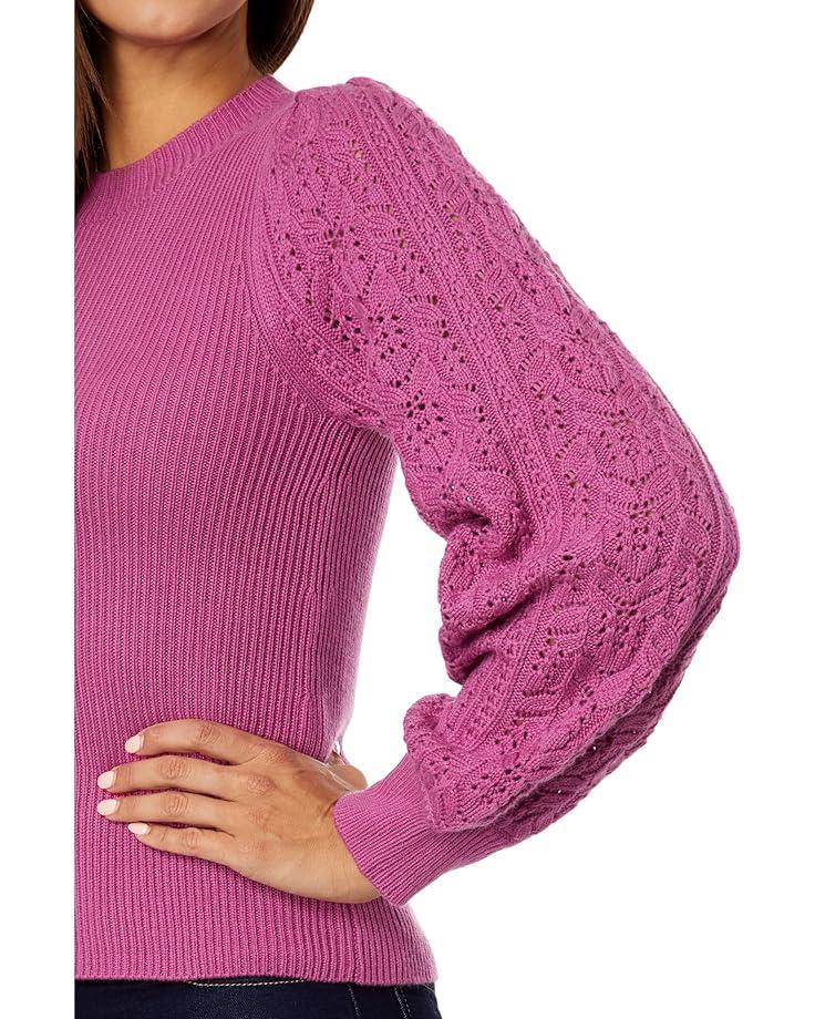 Floral Pointelle Sweater - Navy Product Image