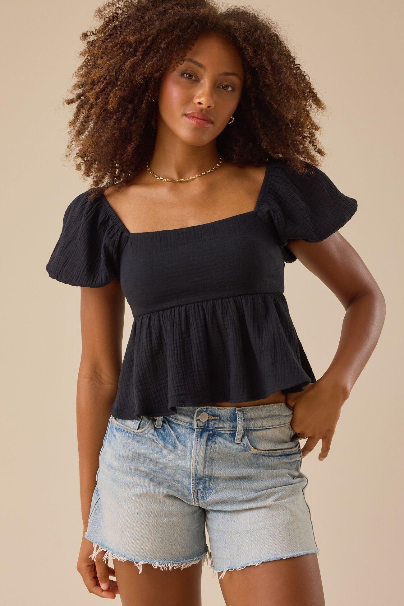 Nia Tie Back Babydoll Top Product Image