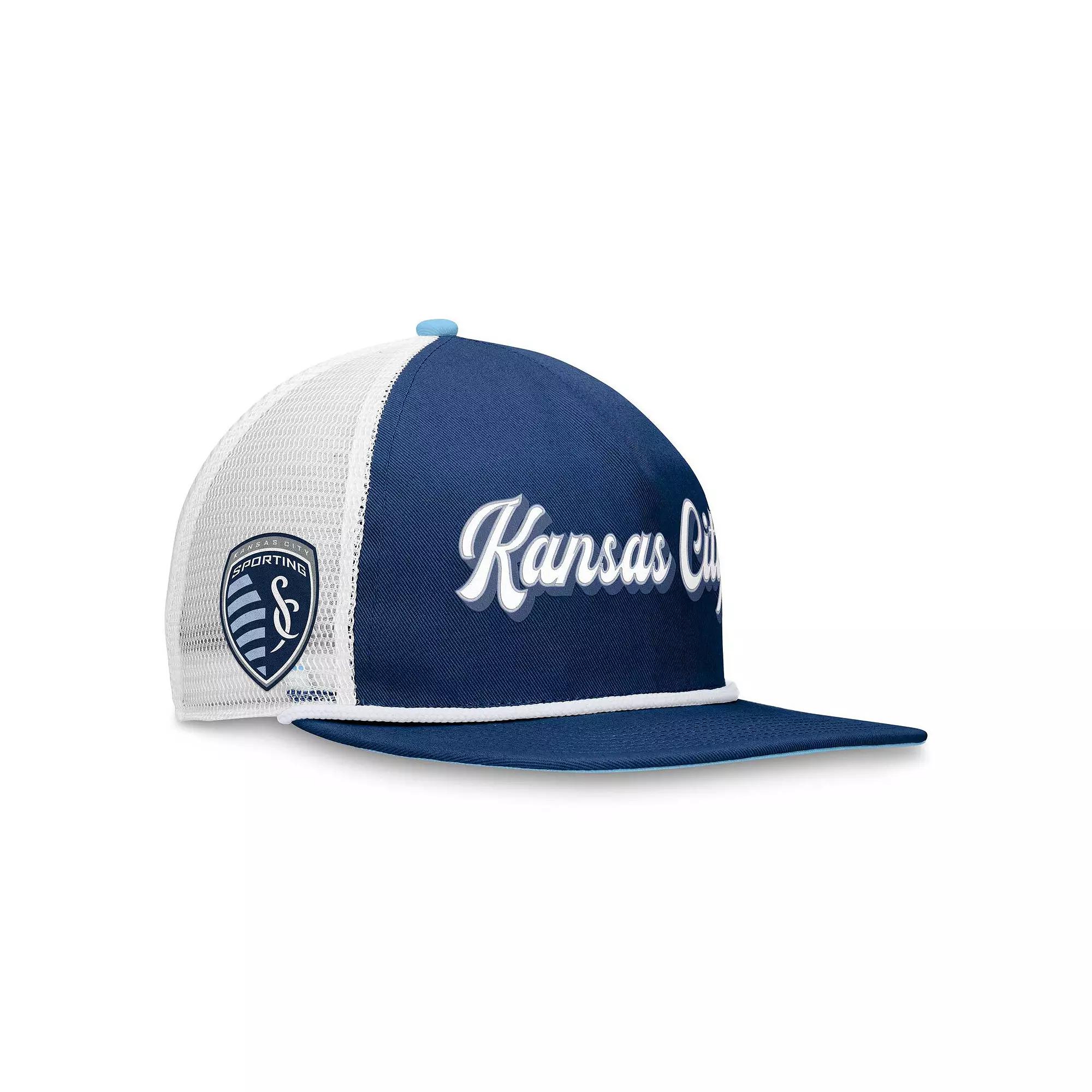 Men's Fanatics Branded Navy/White Sporting Kansas City True Classic Golf Snapback Hat, Blue Product Image