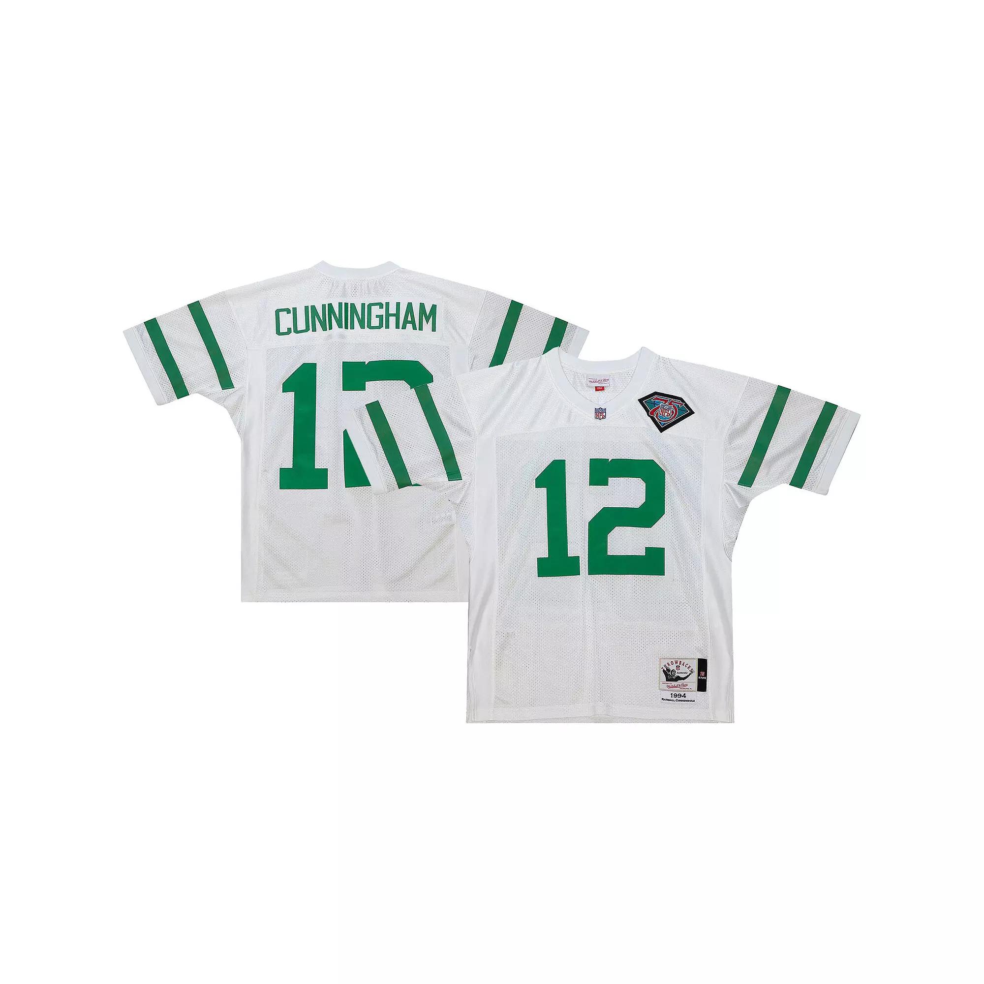 Men's Mitchell & Ness Randall Cunningham White Philadelphia Eagles 1994 Authentic Throwback Retired Player Jersey,  Product Image