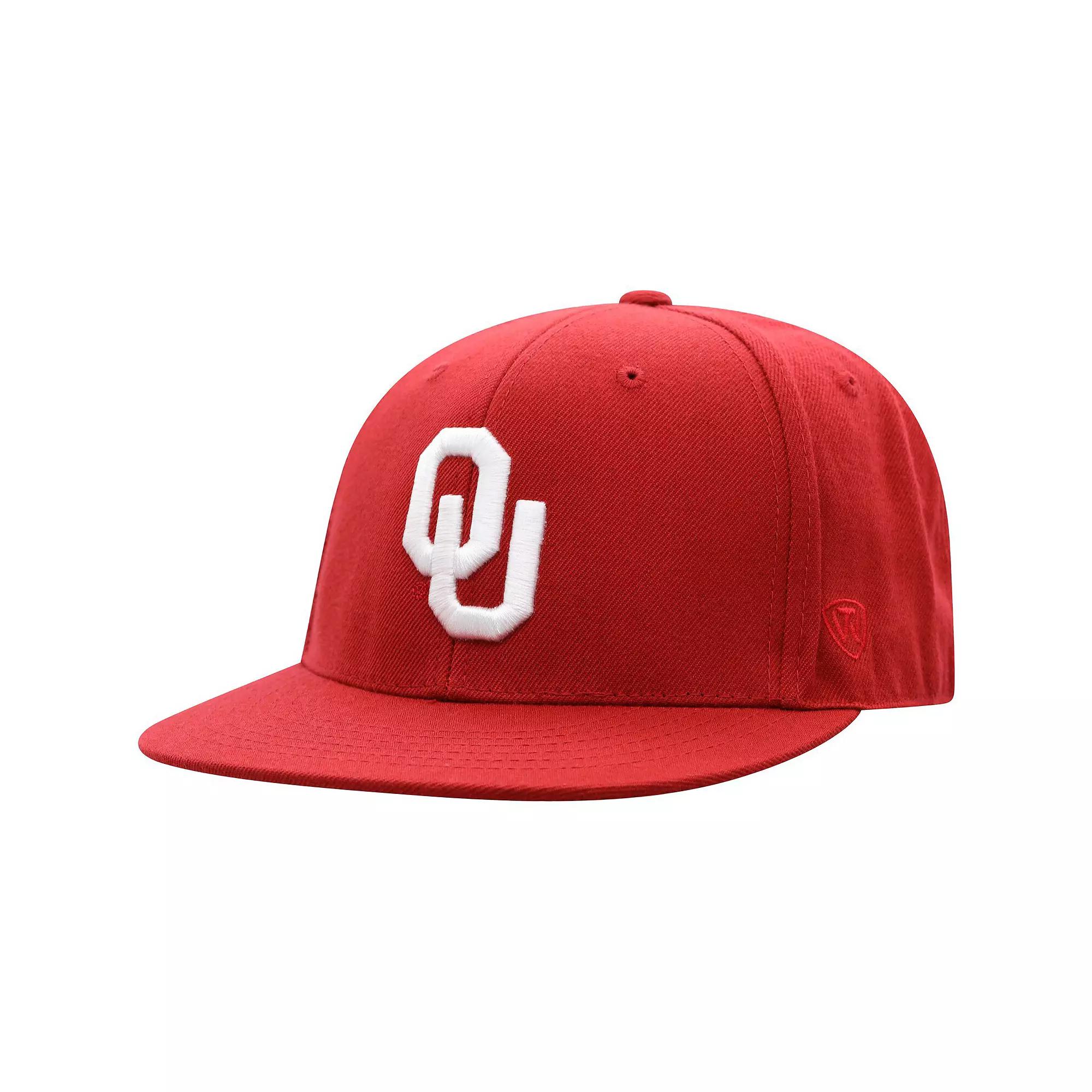 Men's Top of the World Crimson Oklahoma Sooners Team Color Fitted Hat,  Product Image