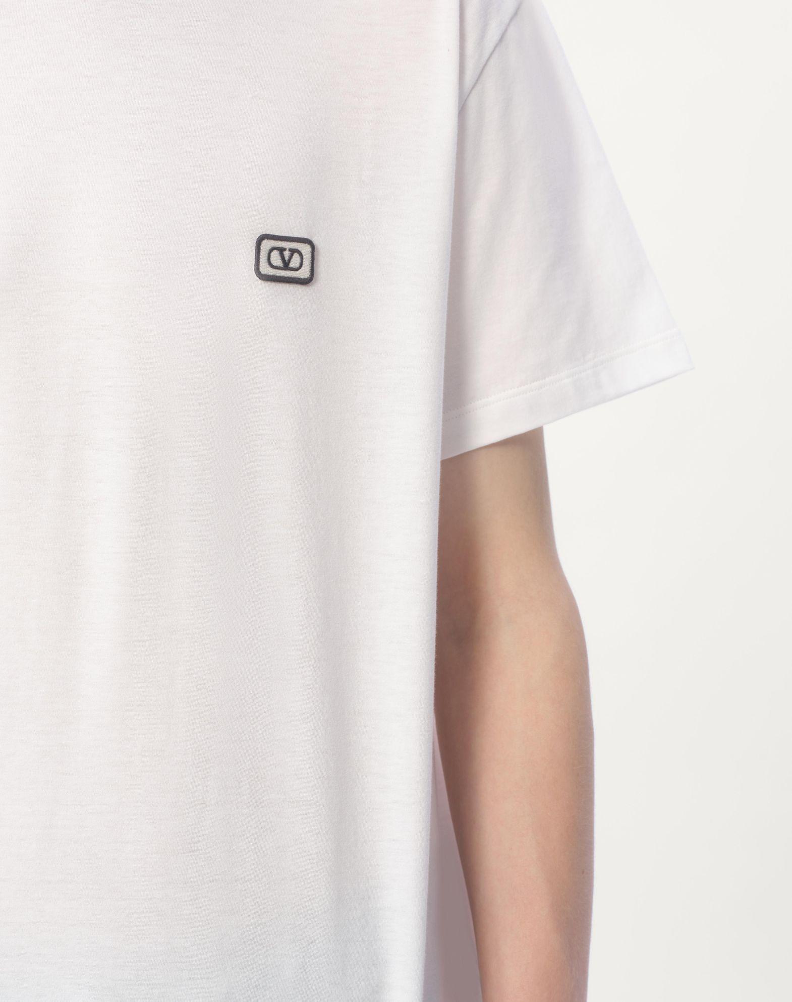 Cotton T-Shirt With Vlogo Patch Product Image