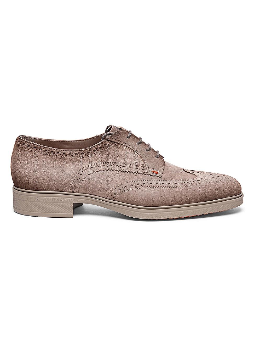 Men's Easy Suede Brogue Wingtip Derby Shoes Product Image
