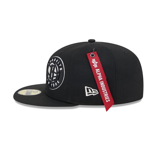 Alpha Industries X Brooklyn Nets Dual Logo 59FIFTY Fitted Hat Male Product Image