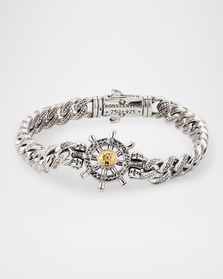 Mens Hydra Sterling Silver and 18K Gold Bracelet Product Image