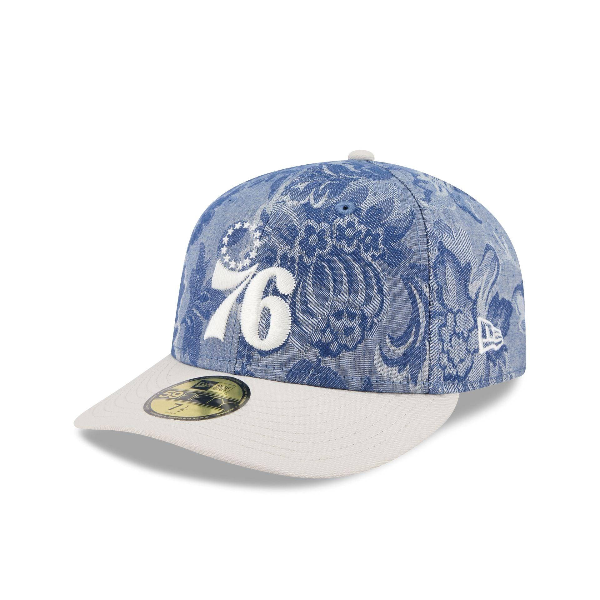Philadelphia 76ers Two-Tone Denim 59FIFTY Fitted Hat Male Product Image