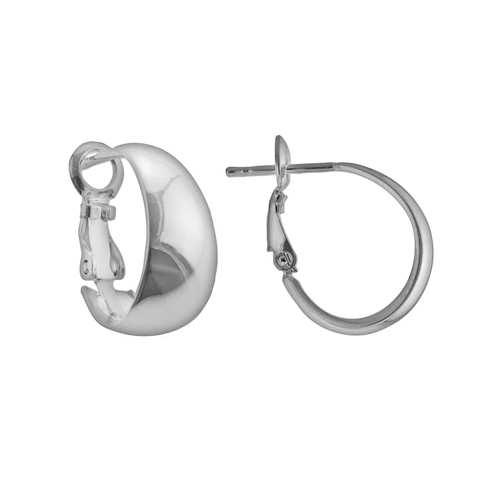 Silver Plated J-Hoop Earrings, Women's Product Image