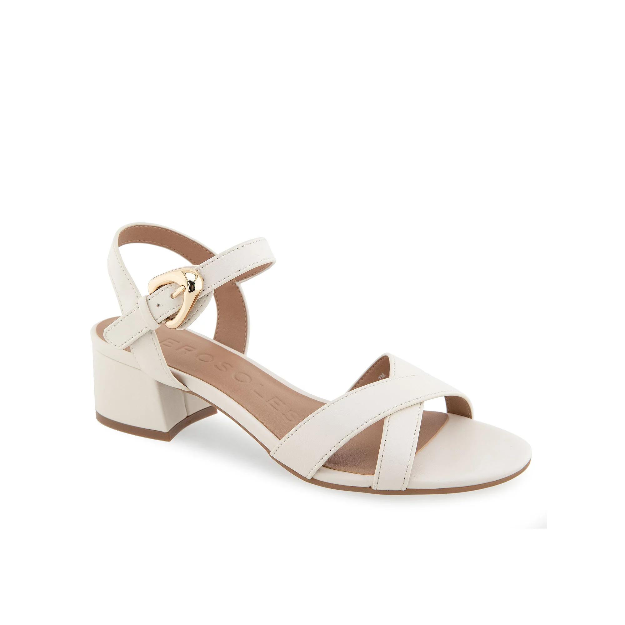 Aerosoles Cinzia Women's Block-Heeled Sandals, Size: 8 Wide, Eggnog Fx Leather Product Image