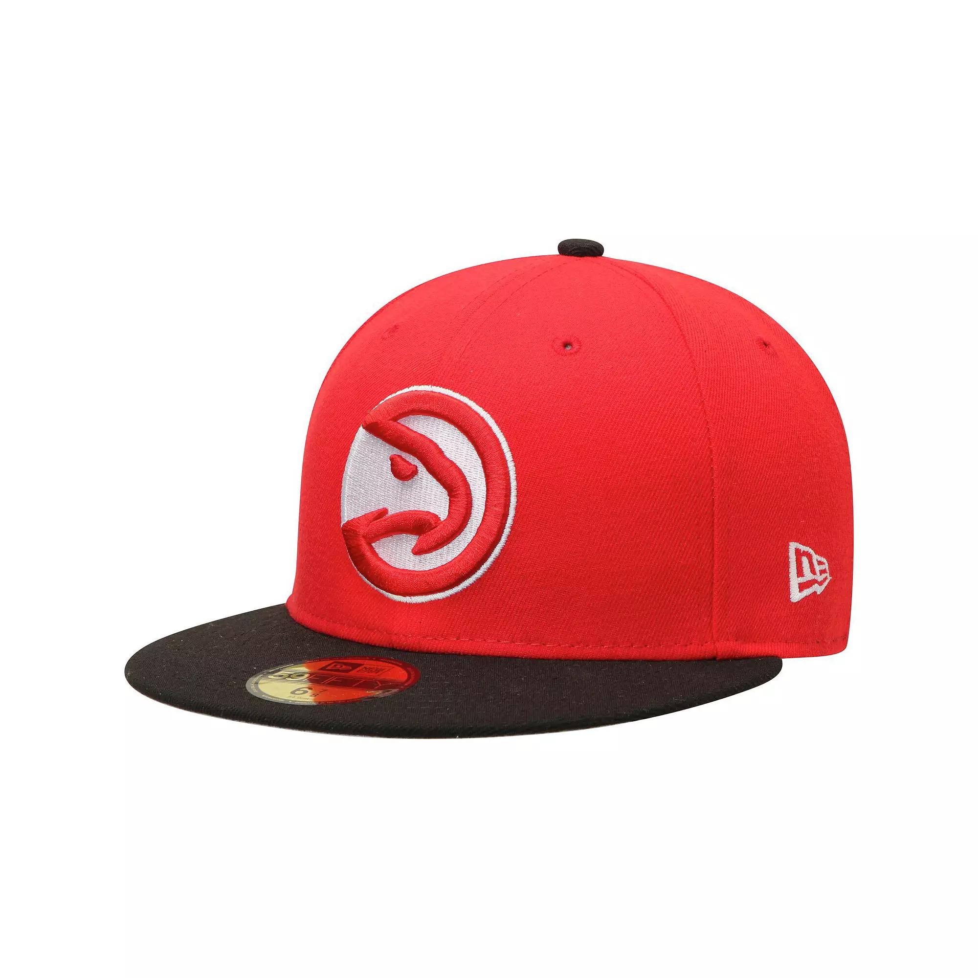 Men's New Era Red/Black Atlanta Hawks Official Team Color 2Tone 59FIFTY Fitted Hat,  Product Image