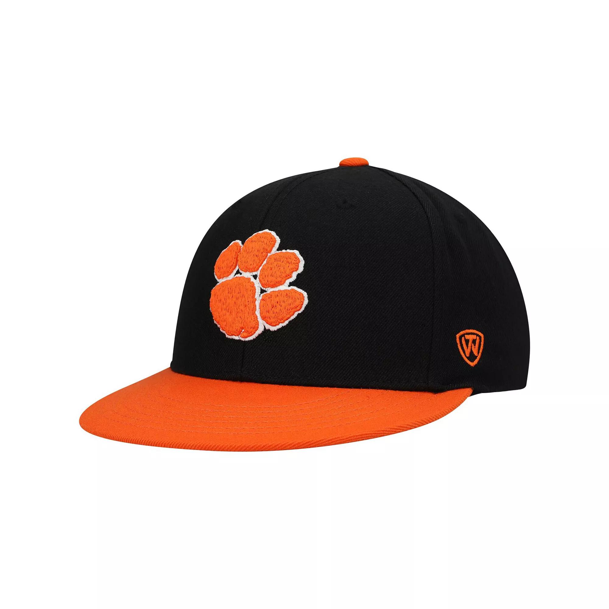 Men's Top of the World Black/Orange Clemson Tigers Team Color Two-Tone Fitted Hat, Size: 7 Product Image