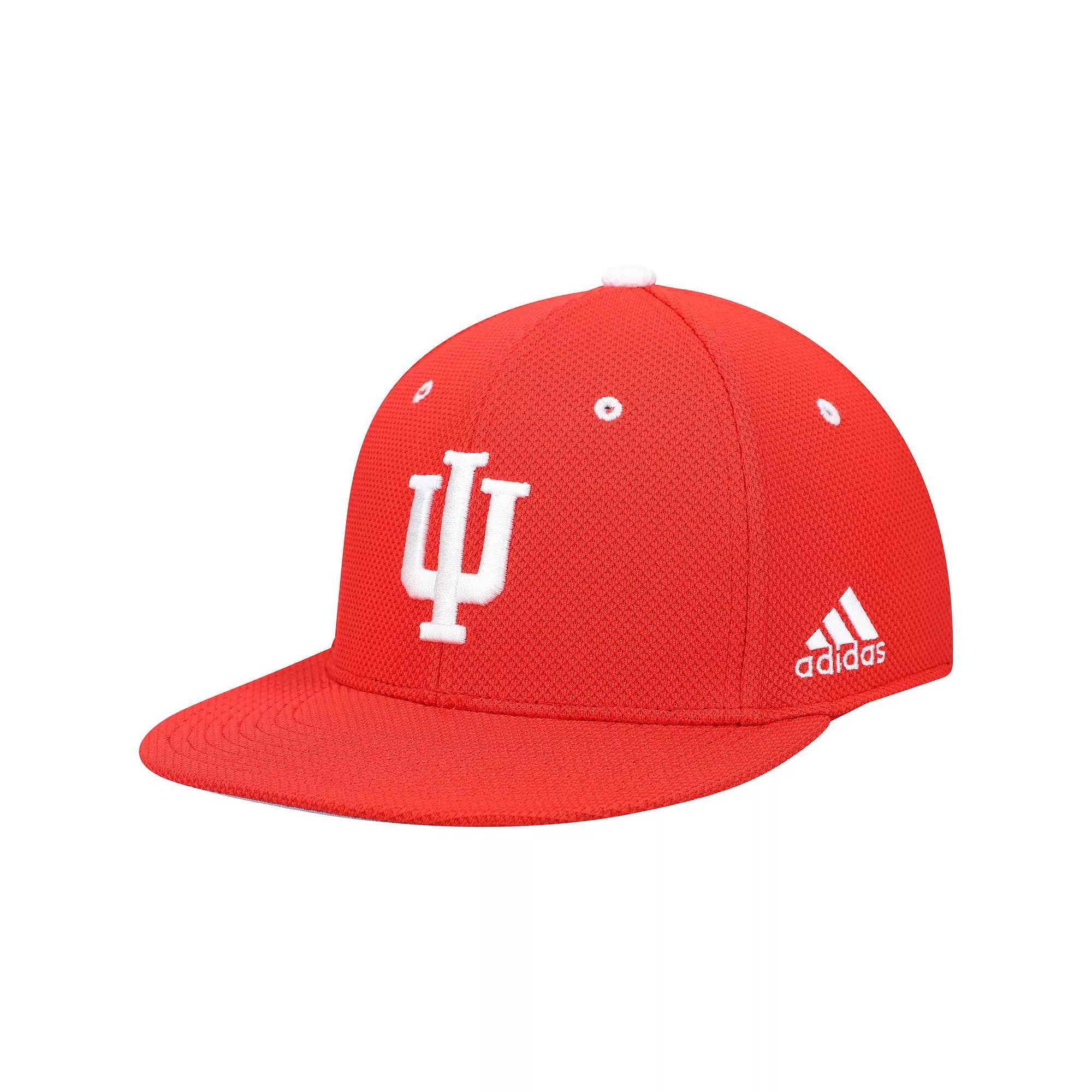 Men's adidas Crimson Indiana Hoosiers On-Field Baseball Fitted Hat,  Product Image