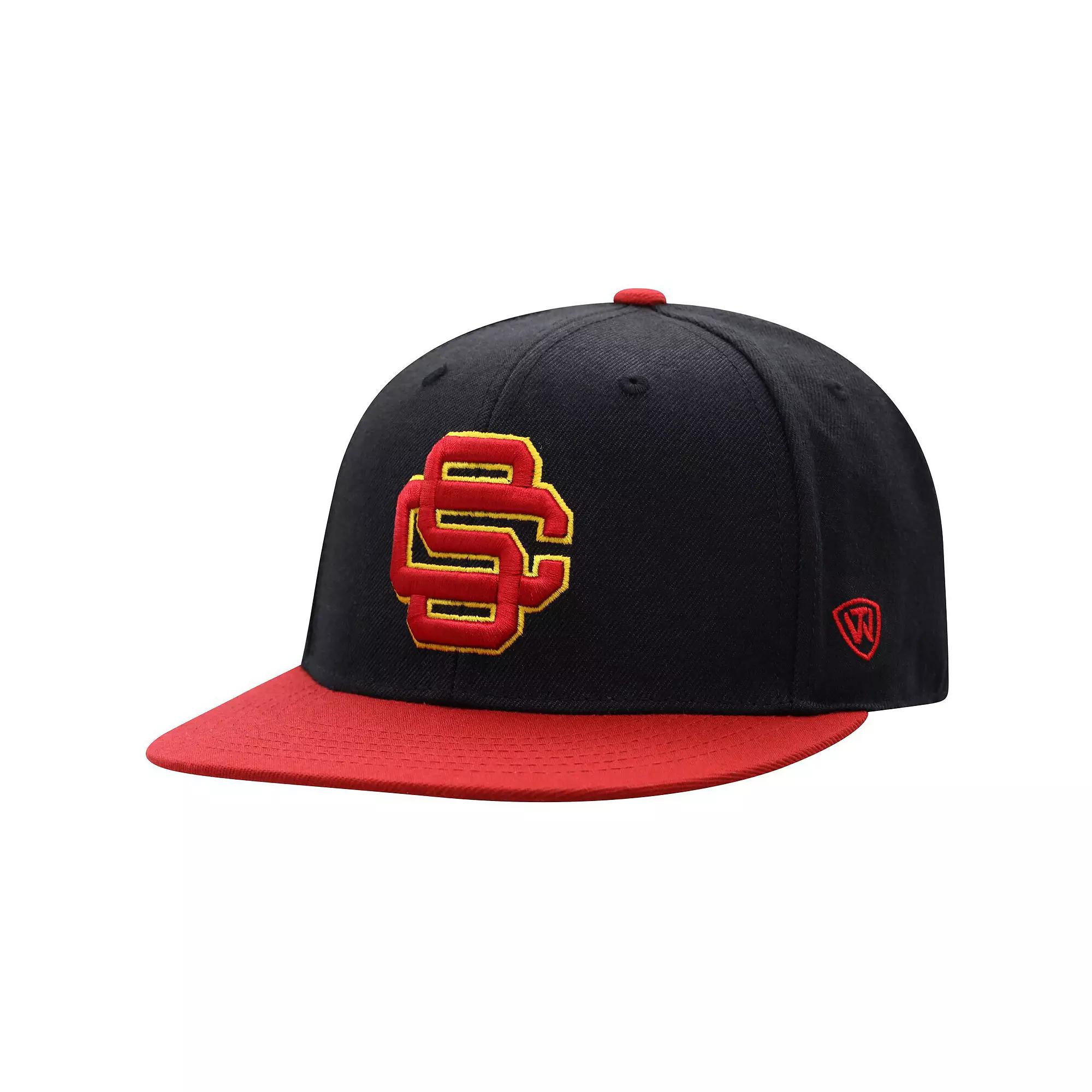 Men's Top of the World Black/Cardinal USC Trojans Team Color Two-Tone Fitted Hat, Size: 6 7/8 Product Image