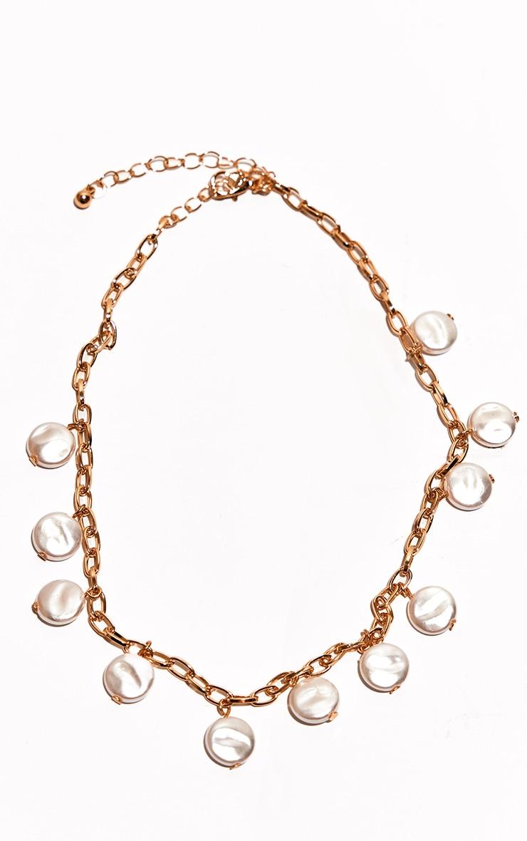 Gold Pearl Chain Choker Product Image
