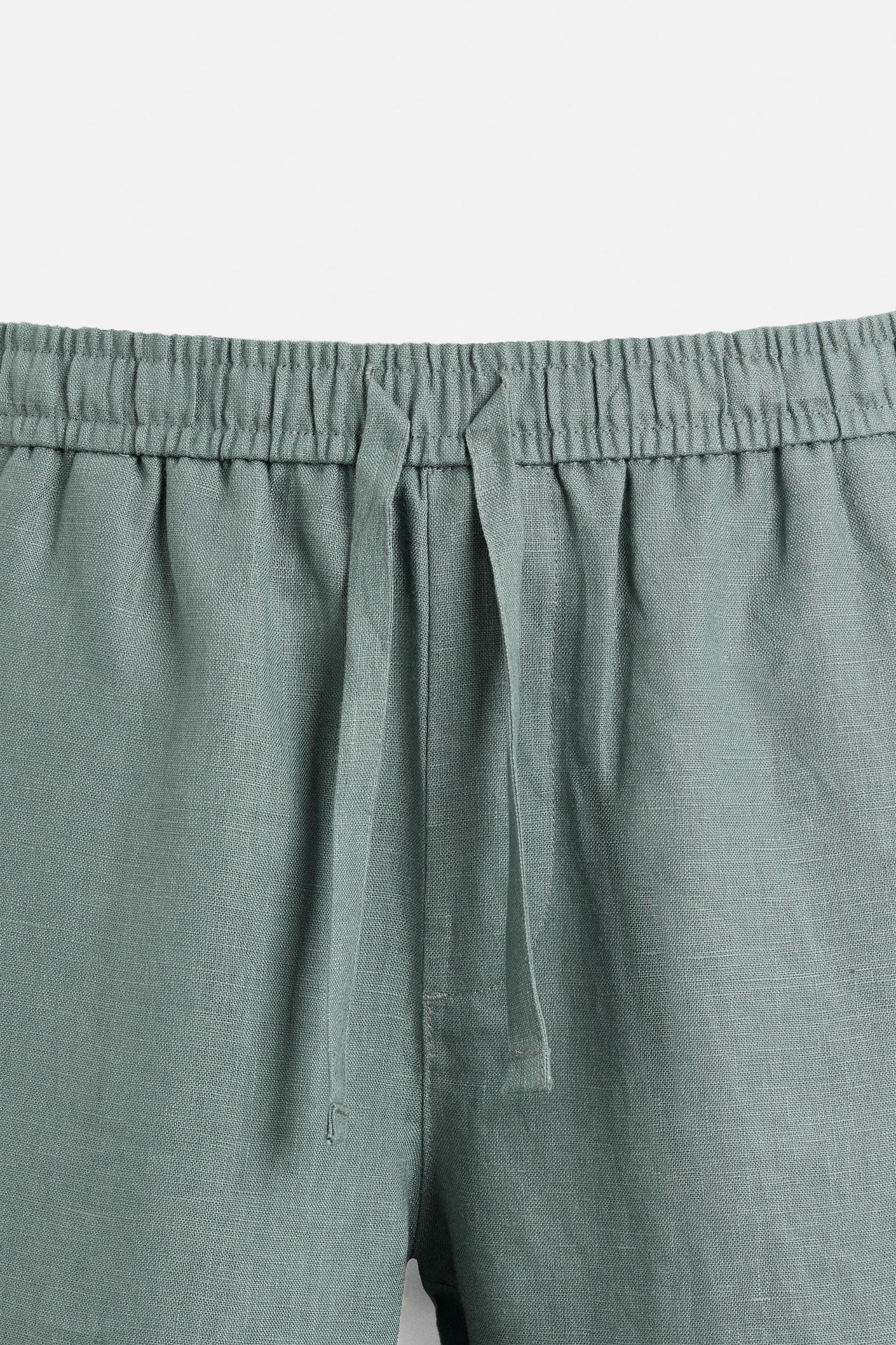 100% LINEN REGULAR FIT PANTS Product Image