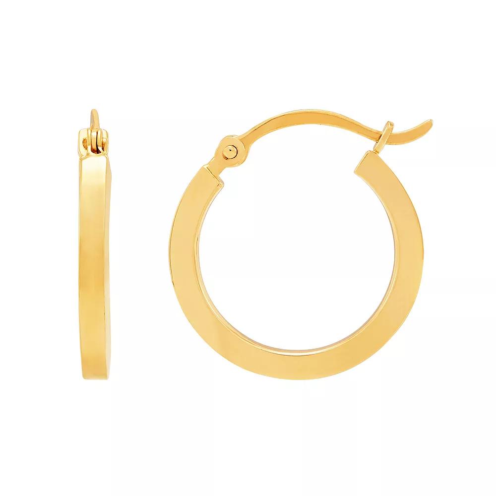 Everlasting Gold 14k Gold Square Tube Hoop Earrings, Womens Product Image