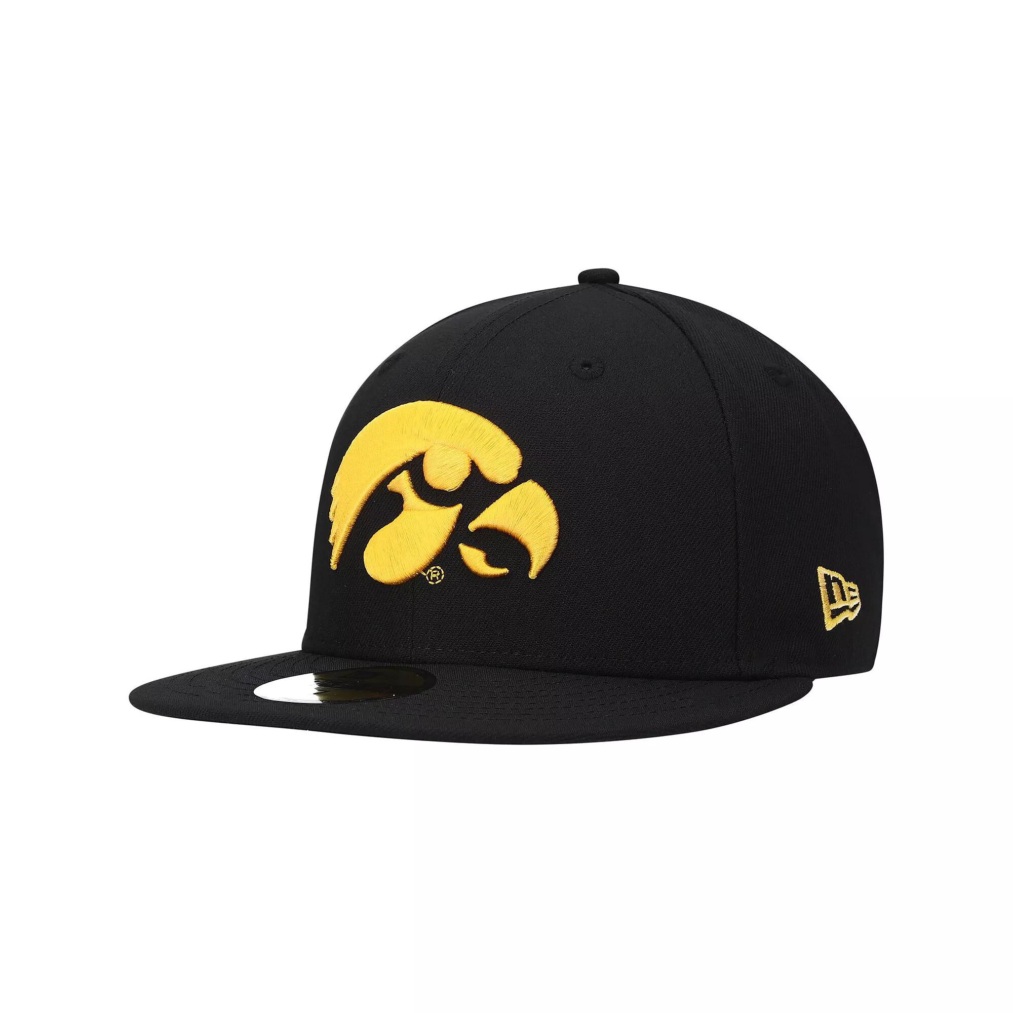 Men's New Era Black Iowa Hawkeyes Logo Basic 59FIFTY Fitted Hat, Size: 7 1/8 Product Image