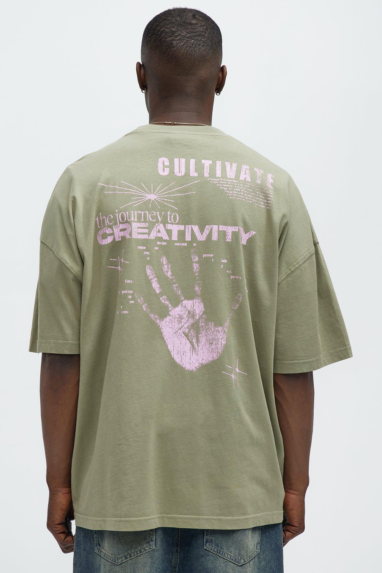 Creativity Journey Oversized Short Sleeve Tee - Olive Product Image