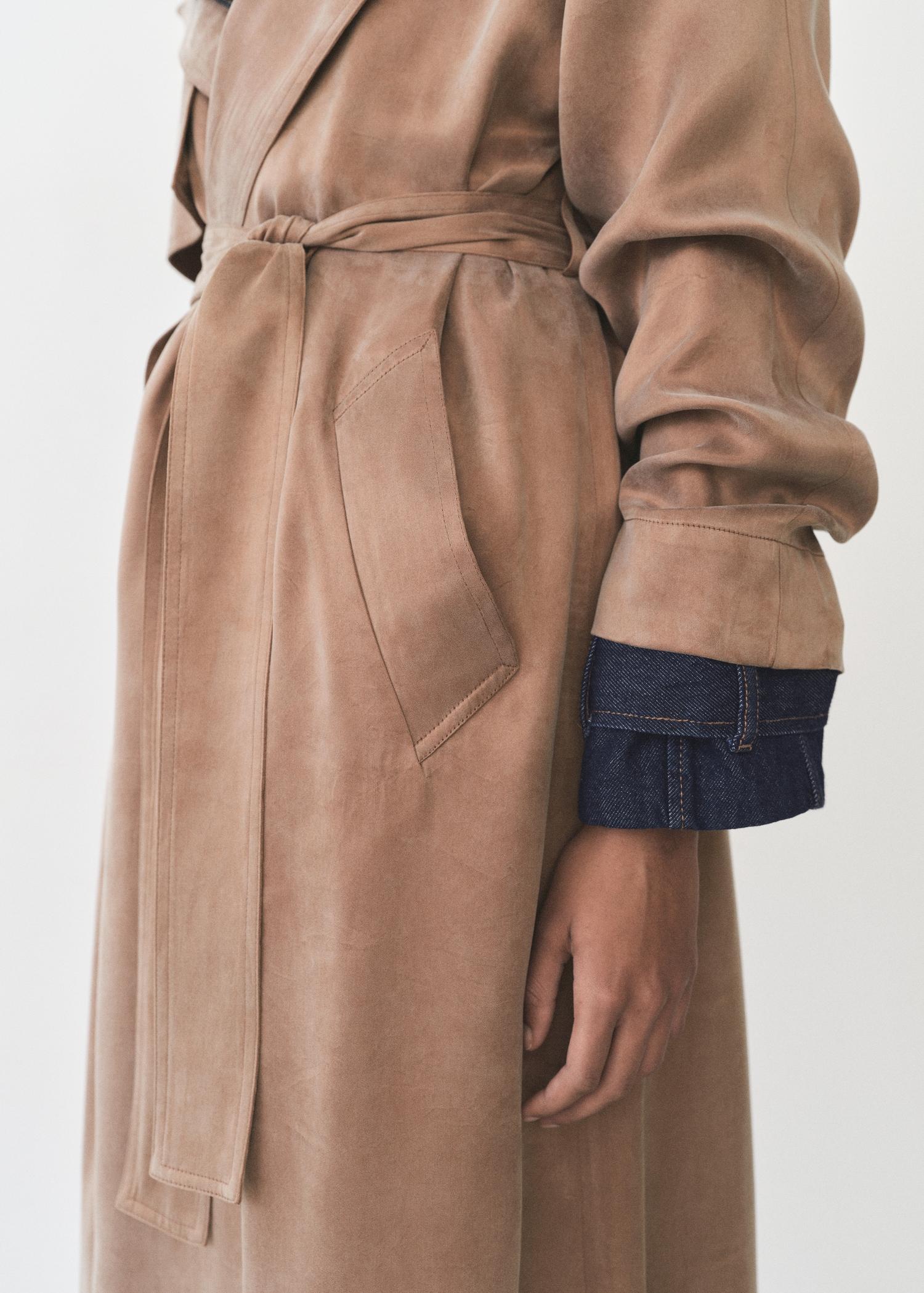 Belt lyocell trench - Women | MANGO USA Product Image