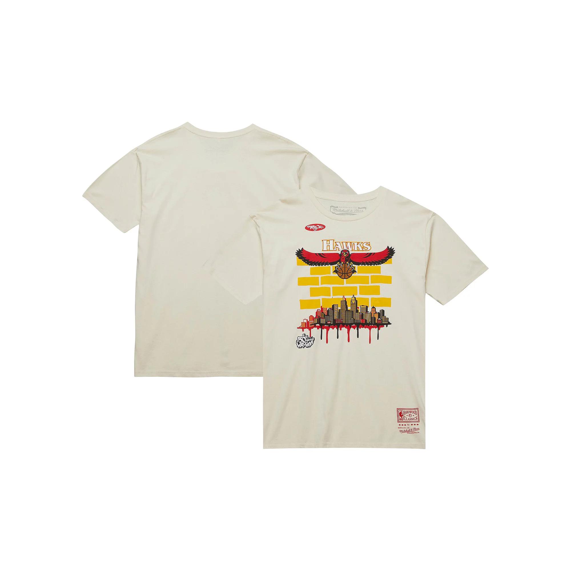 Men's Mitchell & Ness x Tats Cru Cream Atlanta Hawks Hardwood Classics City T-Shirt, Size: 2XL, Beige Product Image