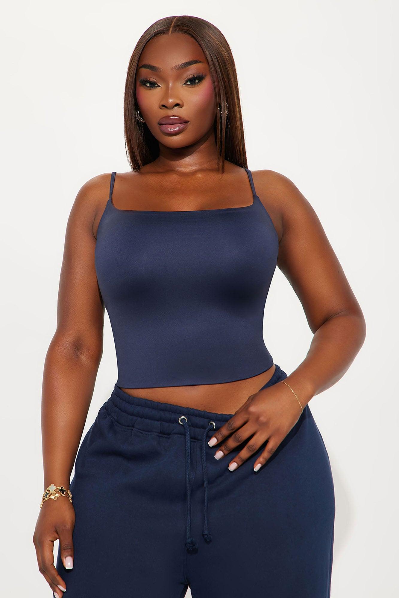 Contour Double Lined Cami Top - Navy Female Product Image