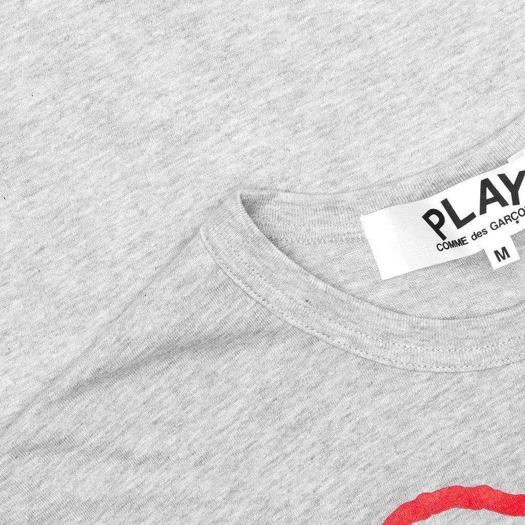 Women's Red Heart Sketch Tee - Grey Female Product Image