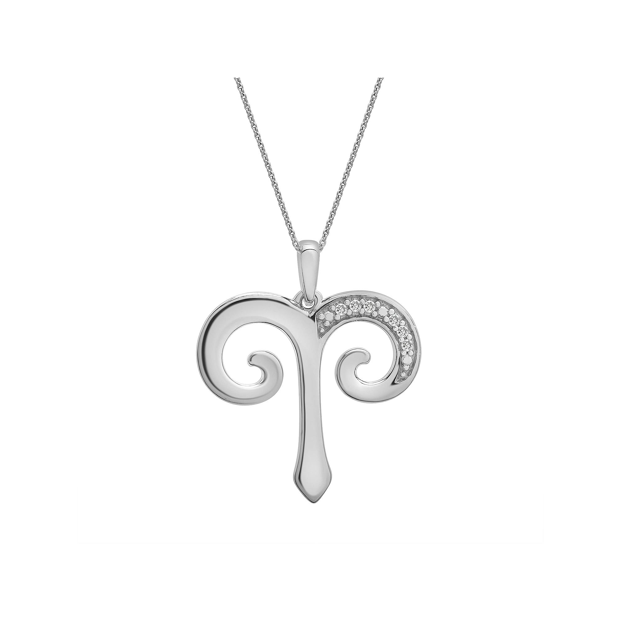 Sterling Silver Diamond Accent Zodiac Sign Pendant Necklace, Women's, Size: 18", Aries Product Image