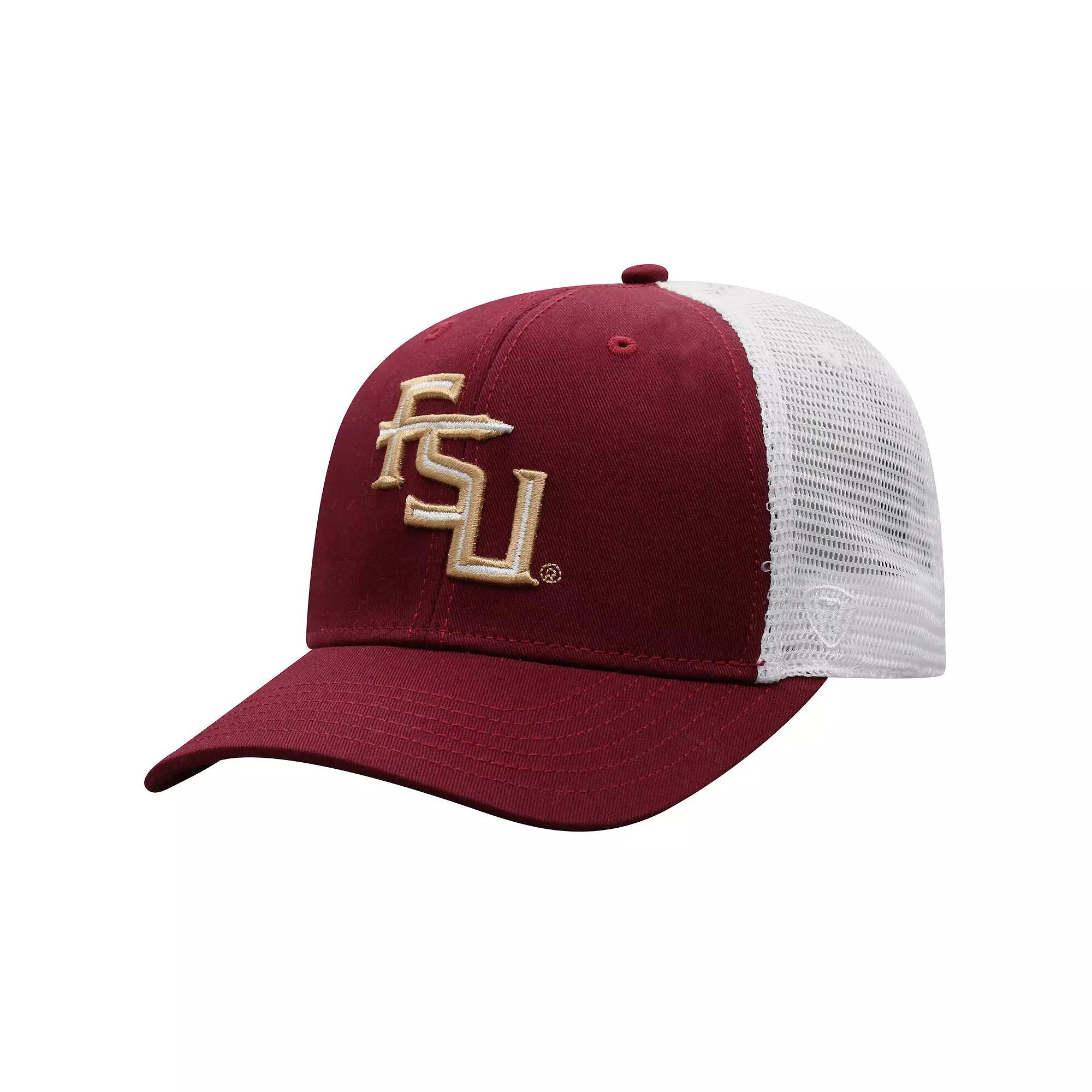 Men's Top of the World Garnet/White Florida State Seminoles Victory Baseline Trucker Adjustable Hat, Red Product Image