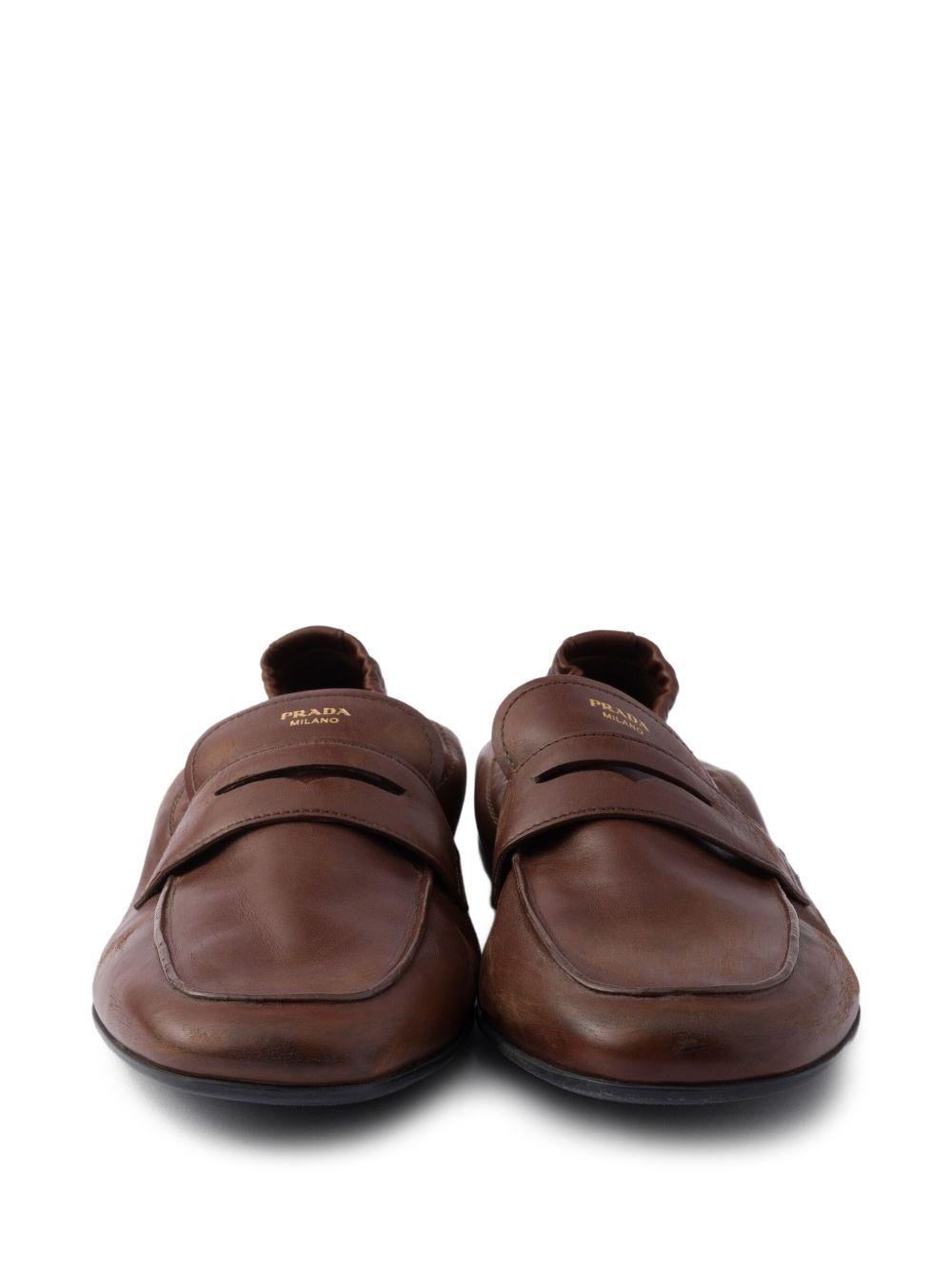 logo-print leather loafers Product Image