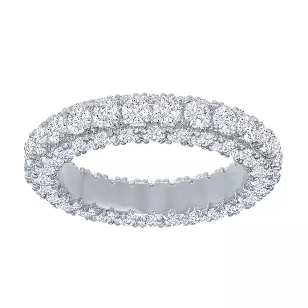 Sterling Silver Cubic Zirconia Eternity Ring, Women's, Size: 8 Product Image