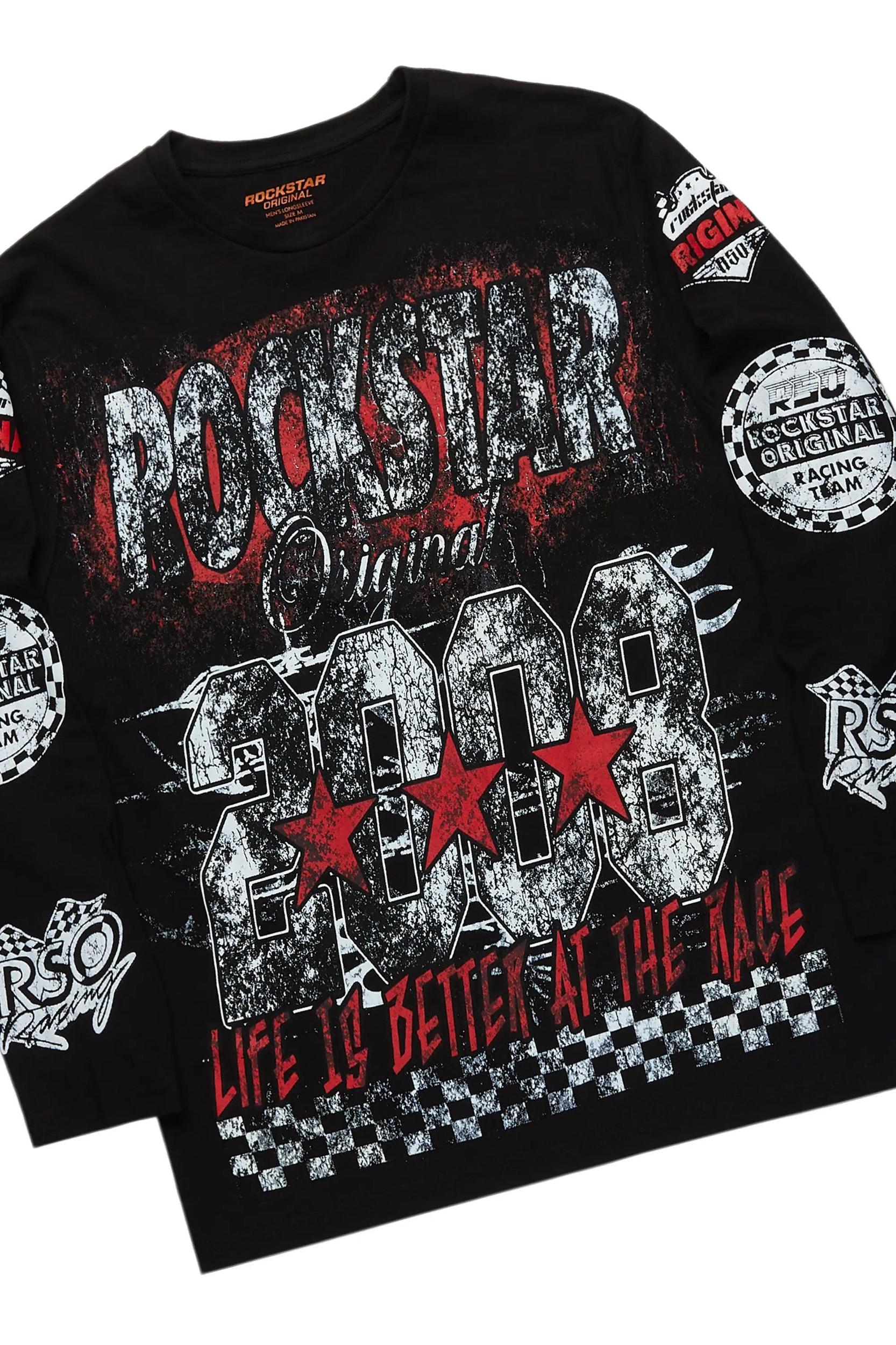 Racing Grung Black Long Sleeve T-Shirt/Baggy Pant Set Male Product Image