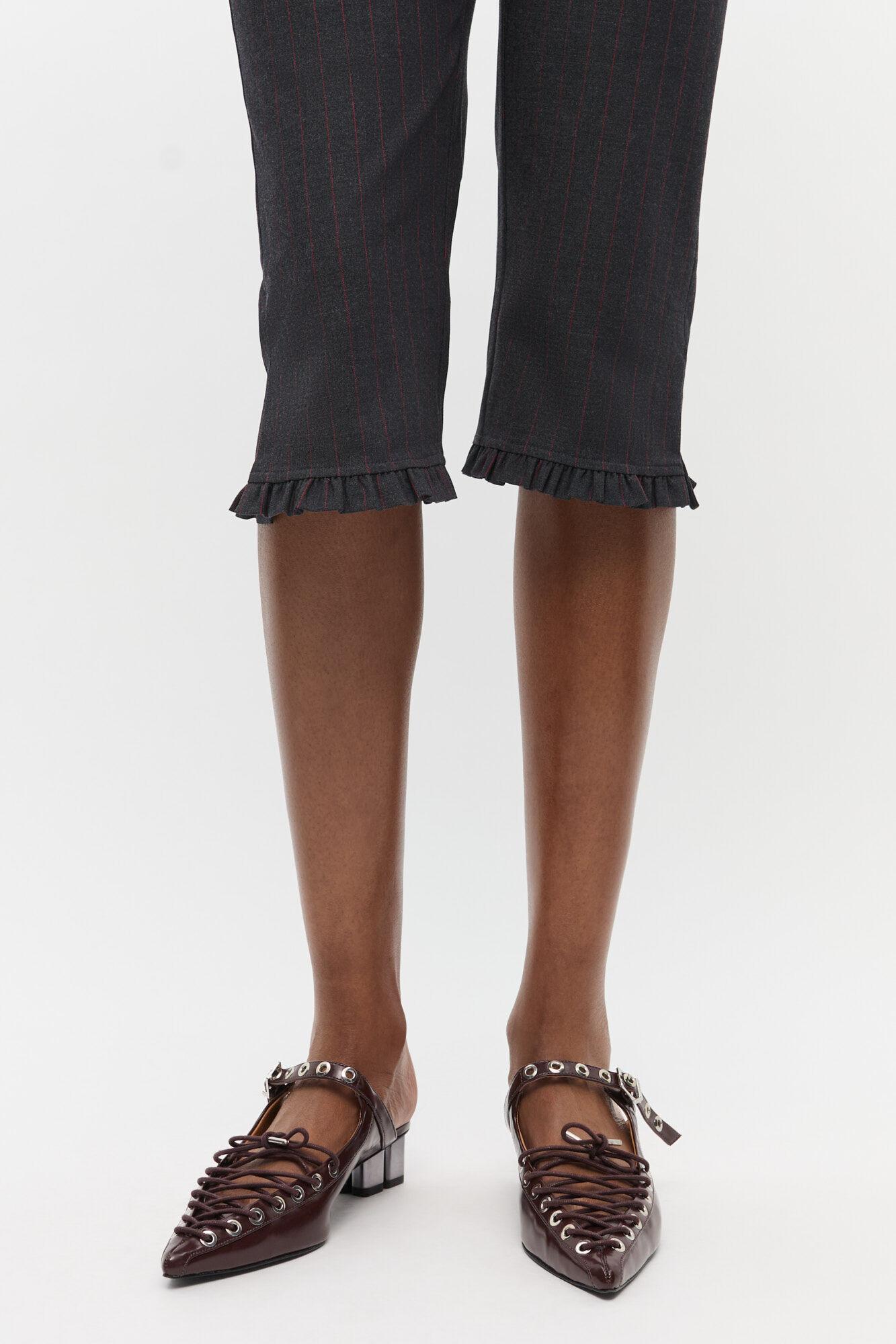 Brown Lace-Up Oleatex Mules Product Image