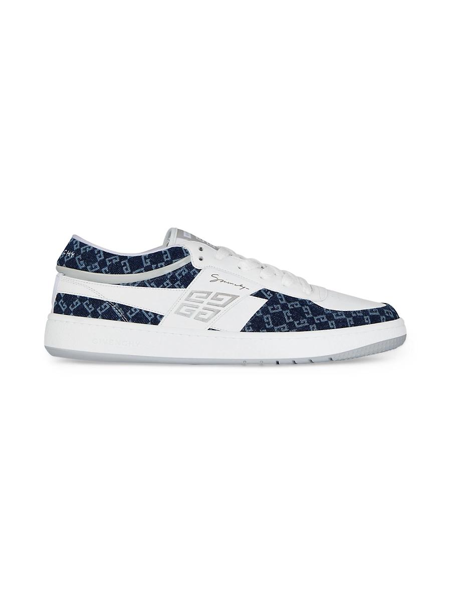 Mens G Move Sneakers in Mixed Leathers and Denim Monogram 72 Product Image