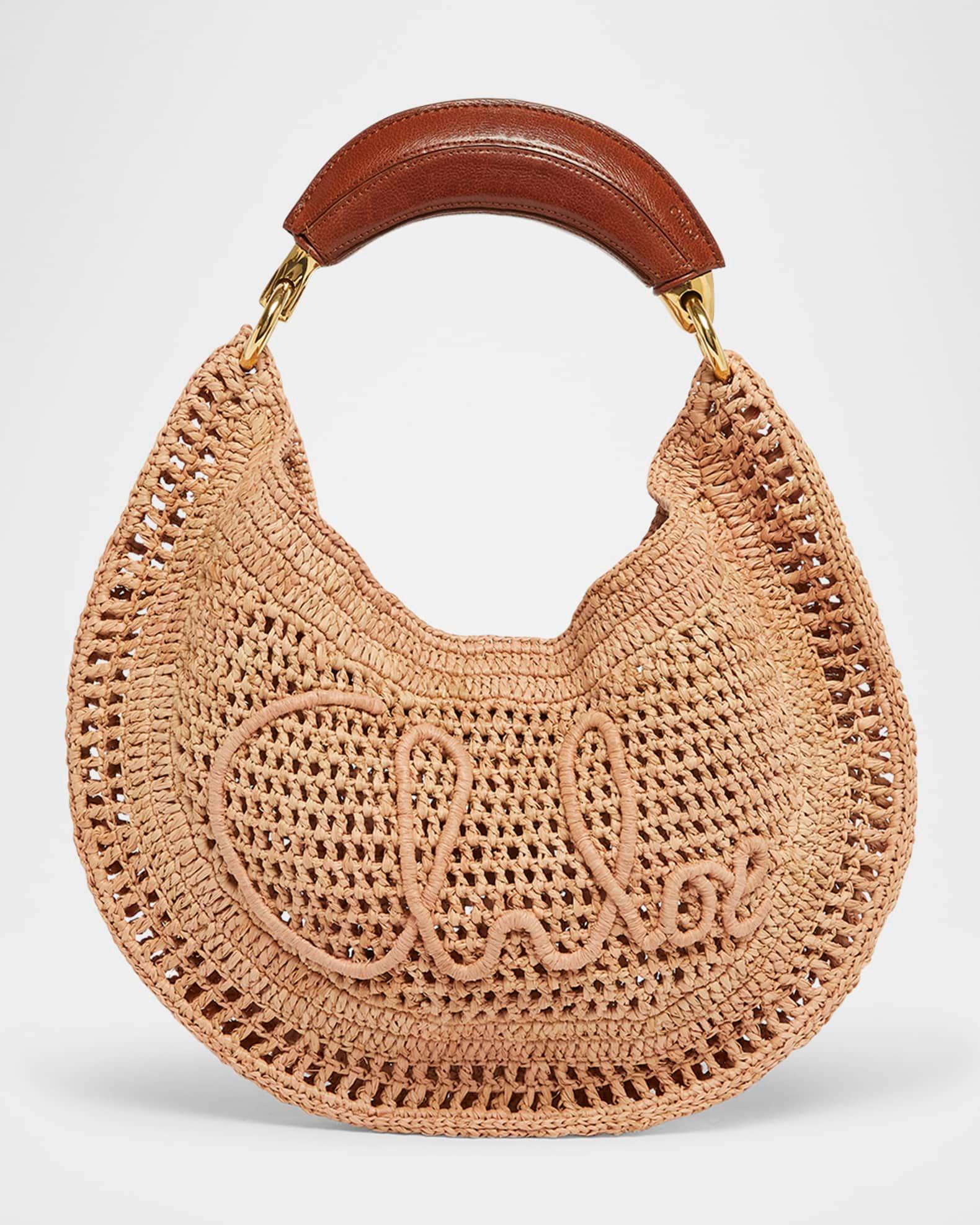 Summer Banana Top-Handle Bag in Crochet Fabric  Product Image