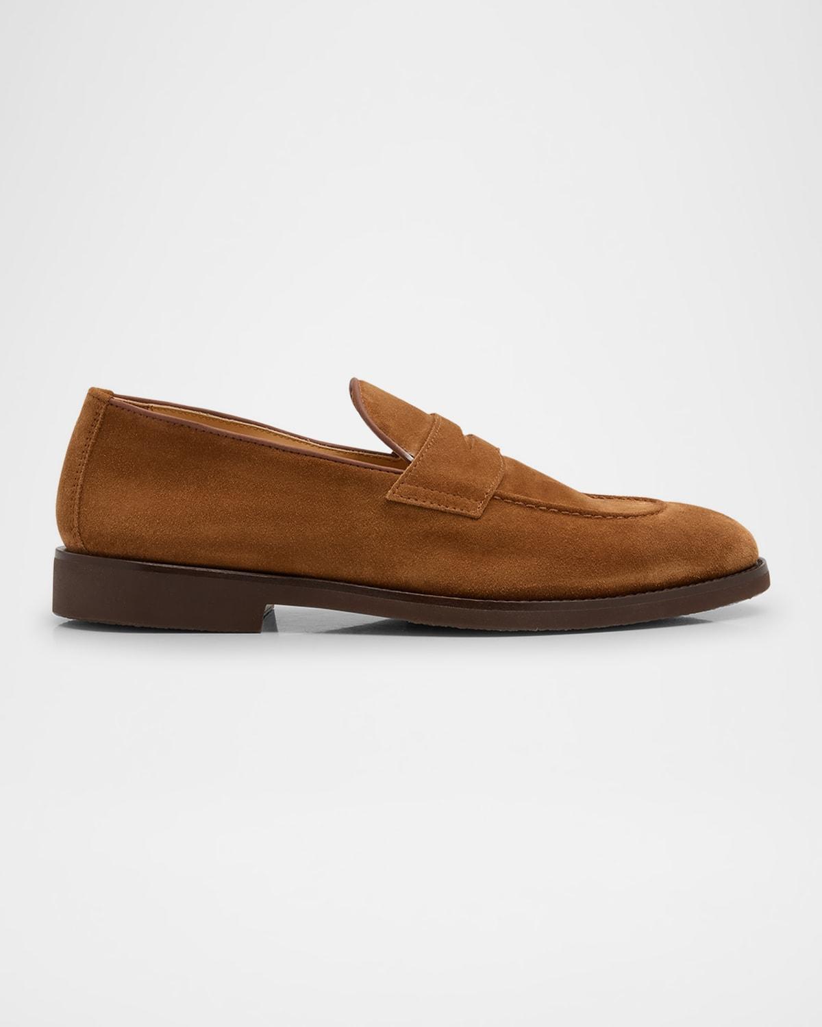 Men's Suede Penny Loafers Product Image