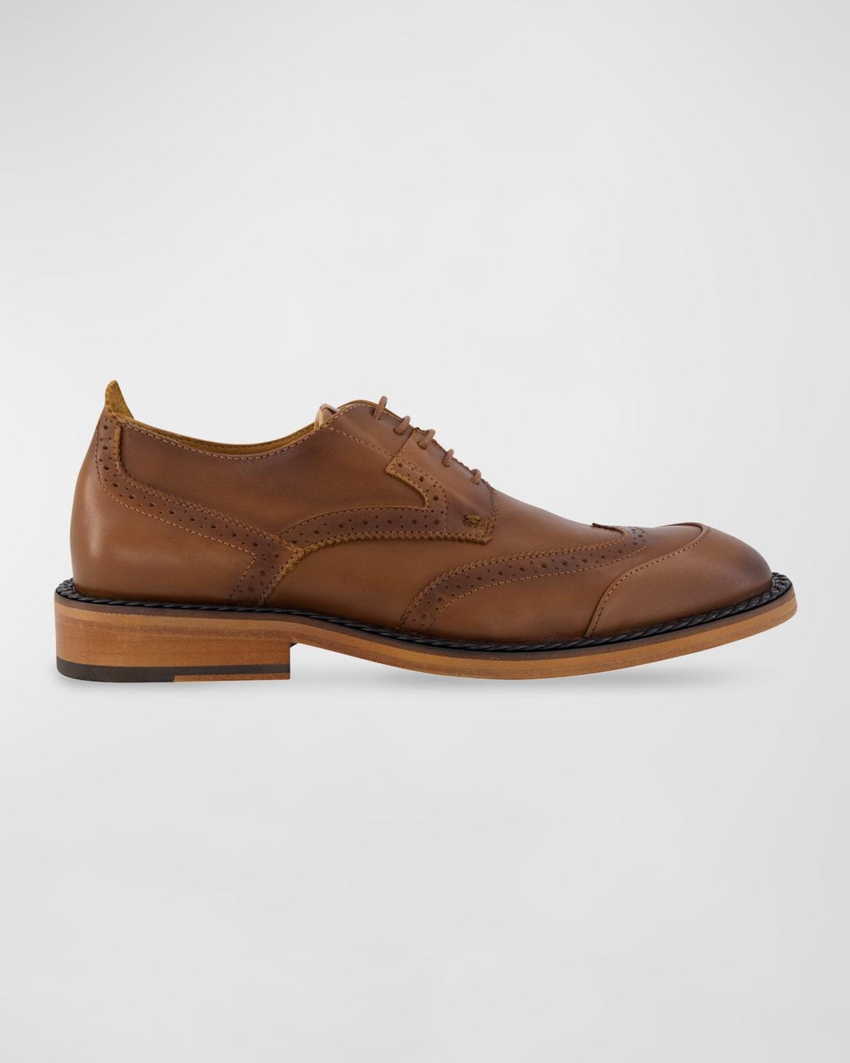 Men's Wingtip Brogue Leather Derby Shoes Product Image