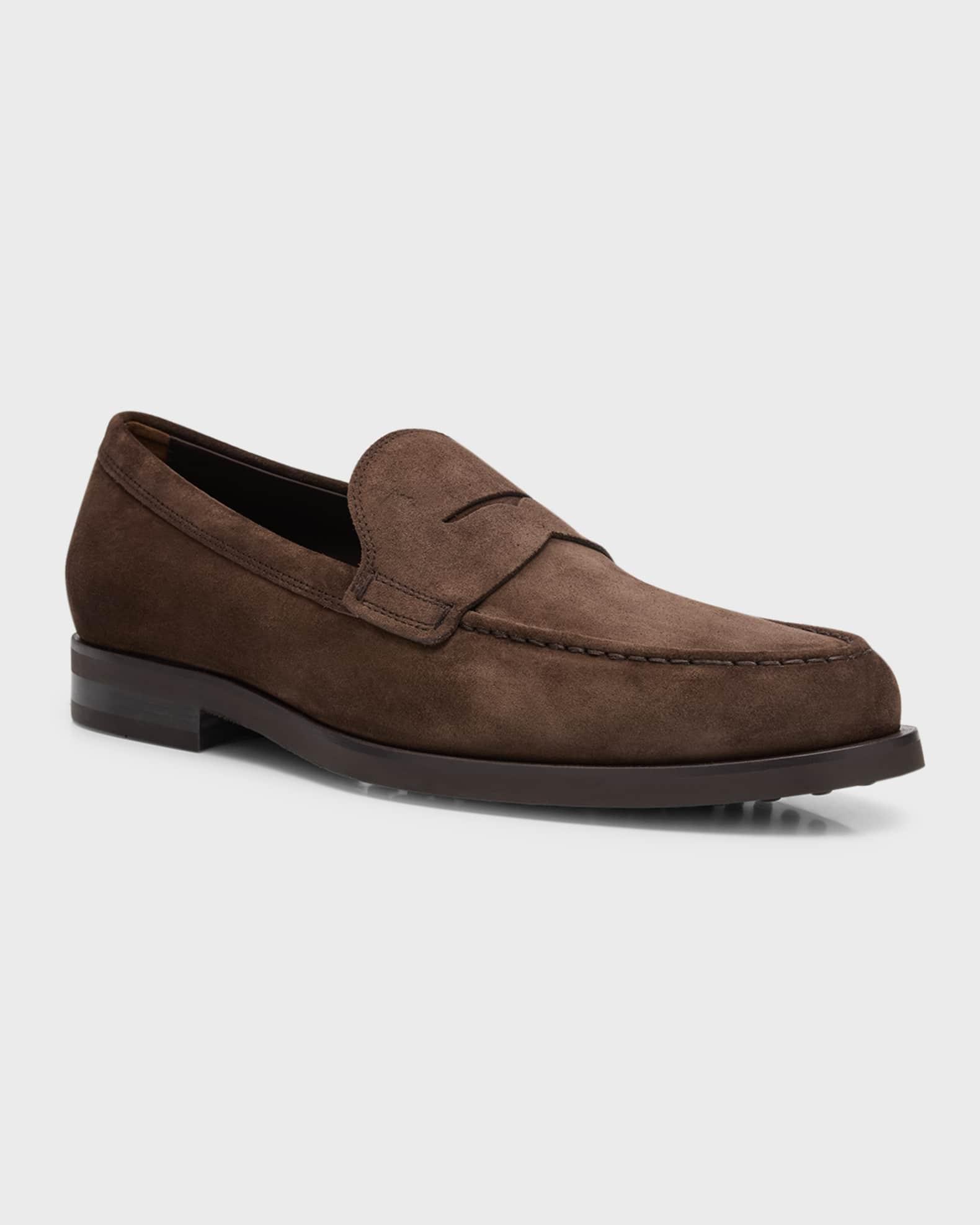 Men's Suede Mocassin Penny Loafers Product Image