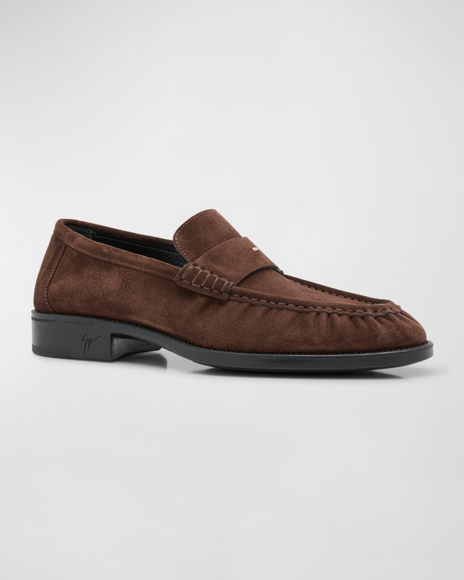 Men's Suede Penny Loafers Product Image